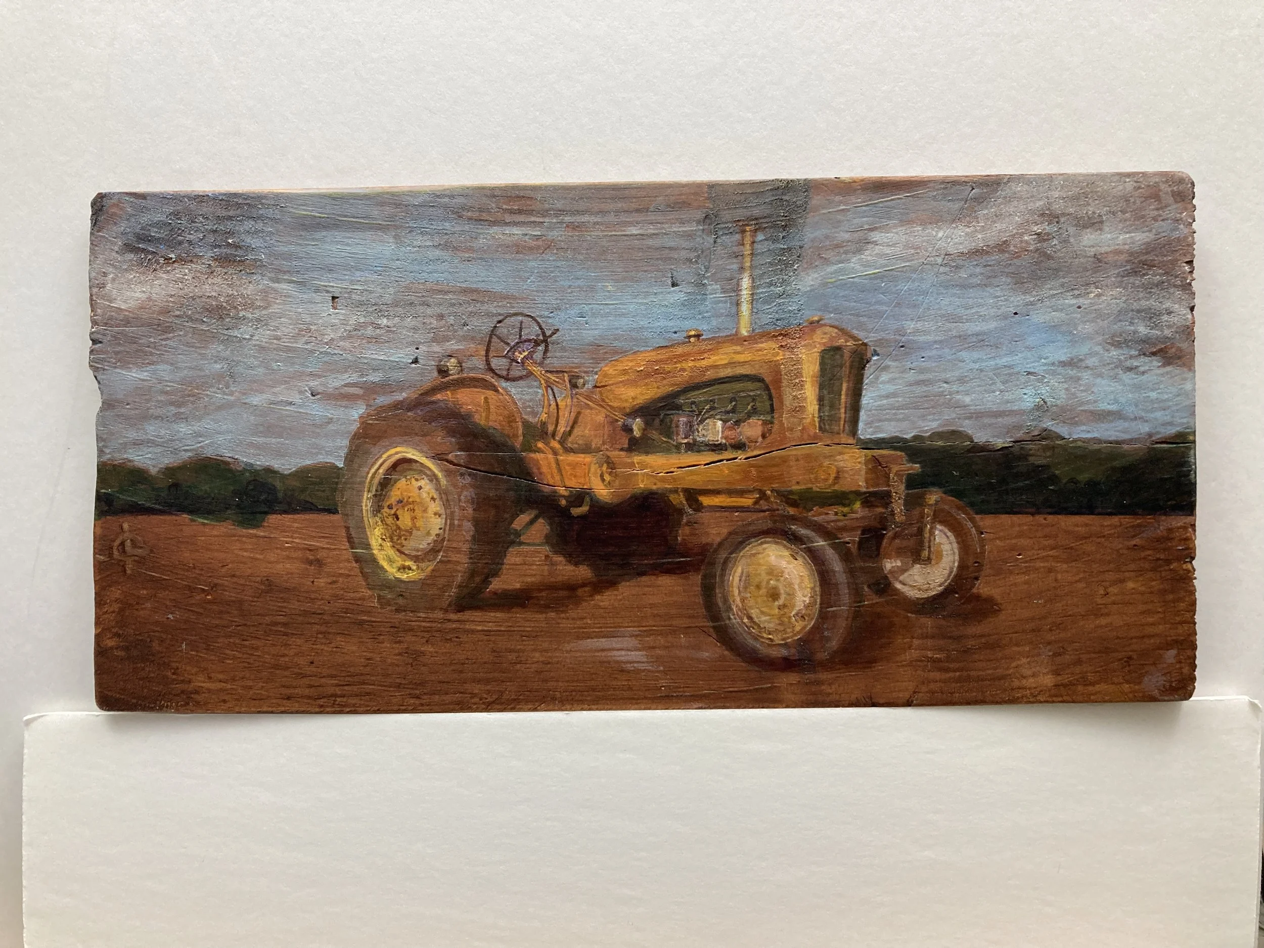 Rusted Resilience, Lisa Genatossio, Acrylic On Cedar Shingle, $250.