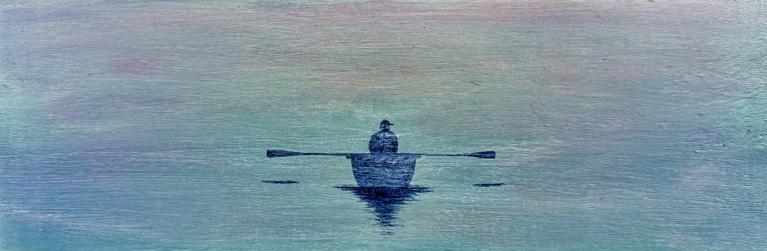 🔴 (Sold!) Waiting, Harry Prichett, Acrylic On Wood, $150.