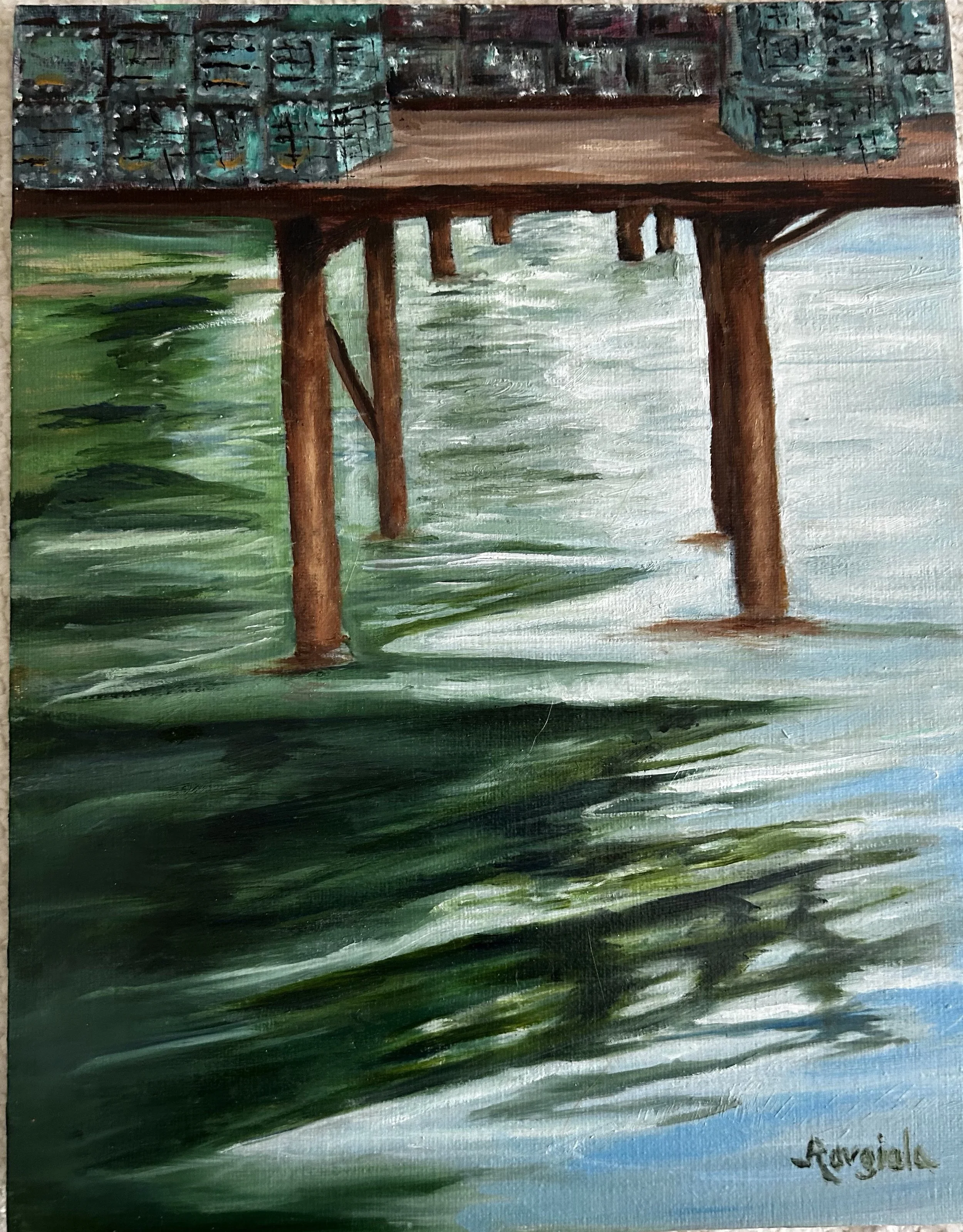 Lobster Docks, Joanne Ravgiala, Oil, $250.