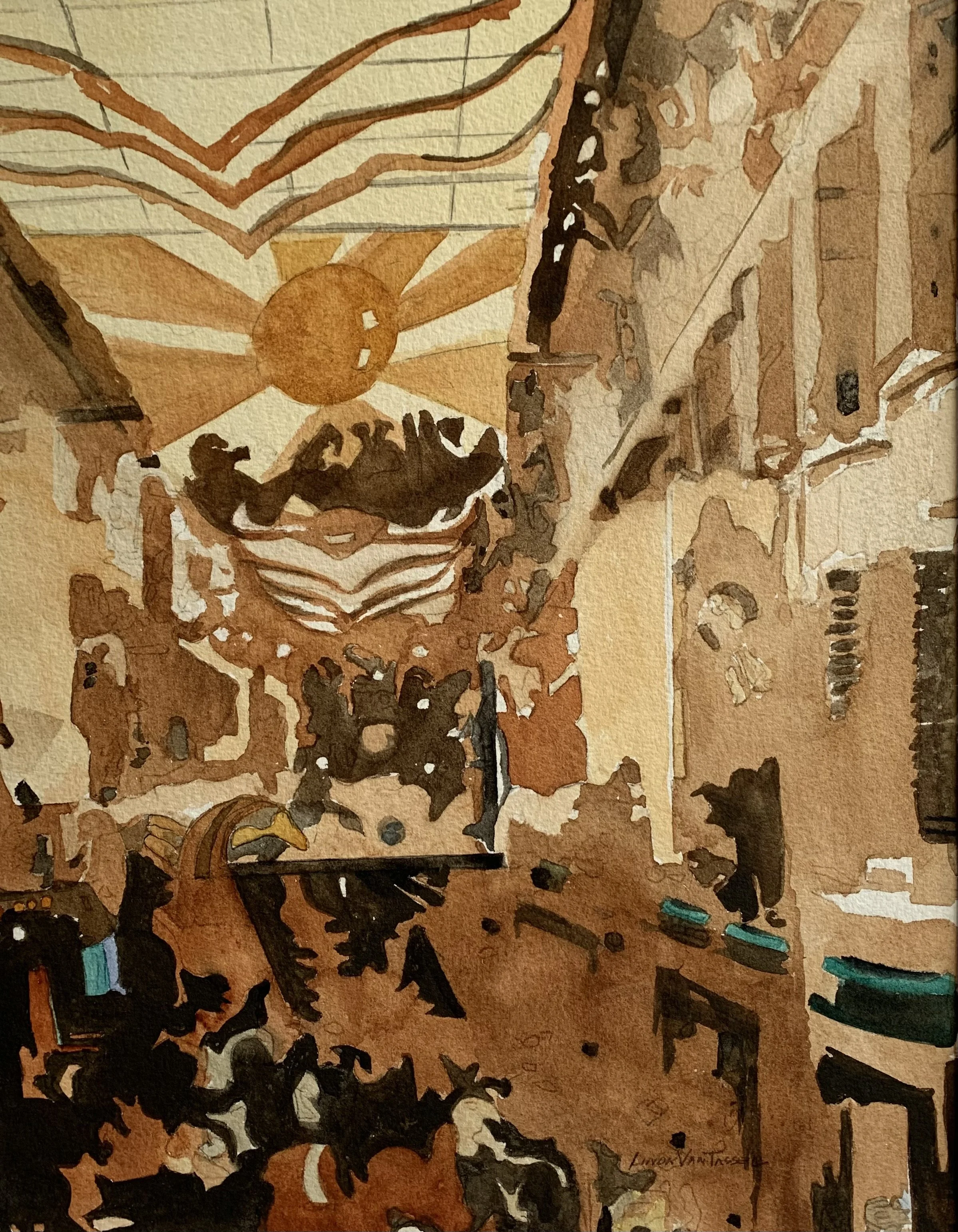Revelry, Linda Van Tassell, Watercolor, $350.