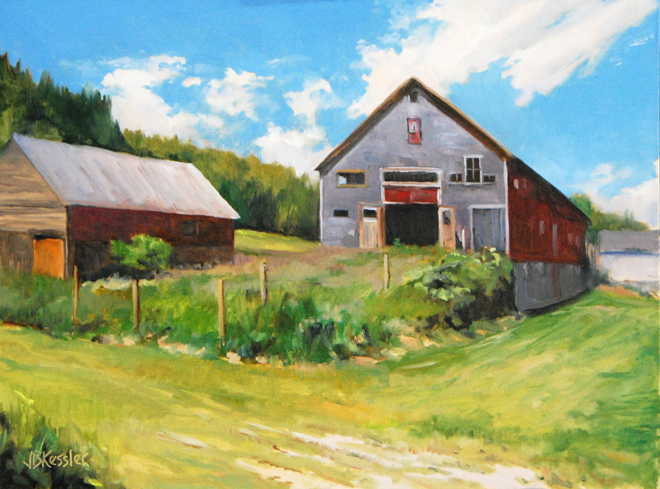 Roadside Barn, John Kessler, Oil, $940.