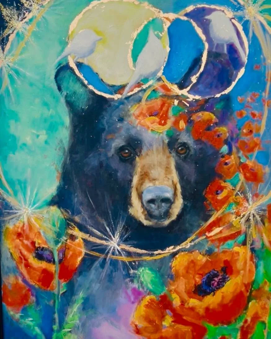 Sacred Cycles of Healing, Meredith Reynells, Oil and Gold Leaf, $1444. 26x20"