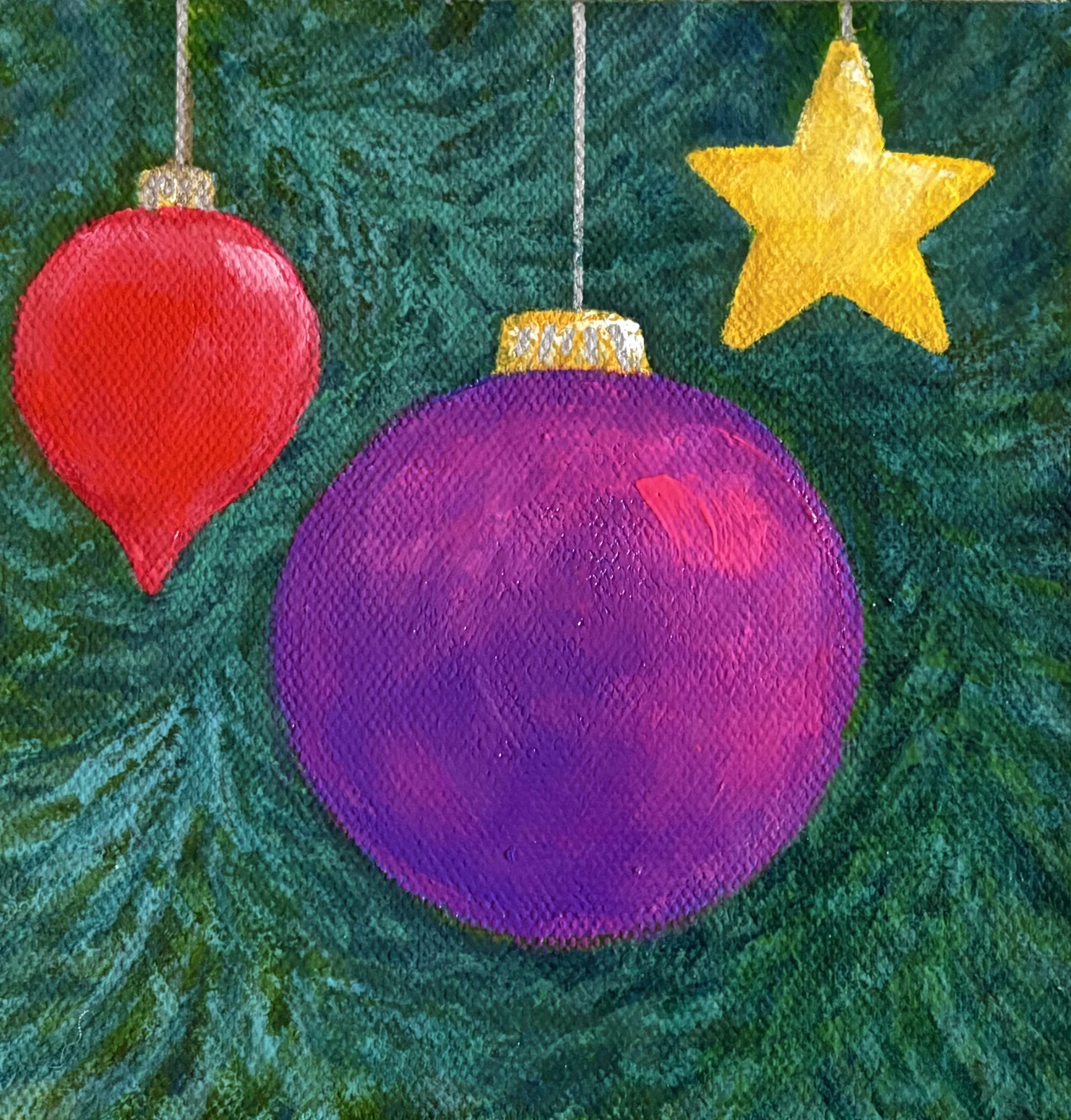 Ornaments I, Jeannie Ensor, Acrylic On Canvas, $50.