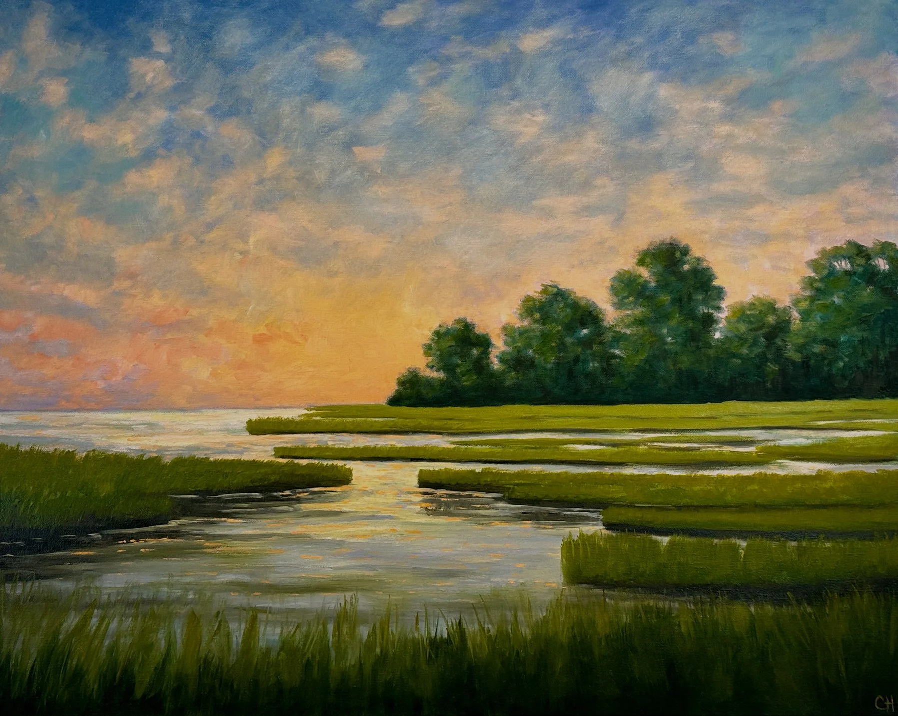 Evening In Maine, Cassandra Hahn, Oil On Canvas, $950.