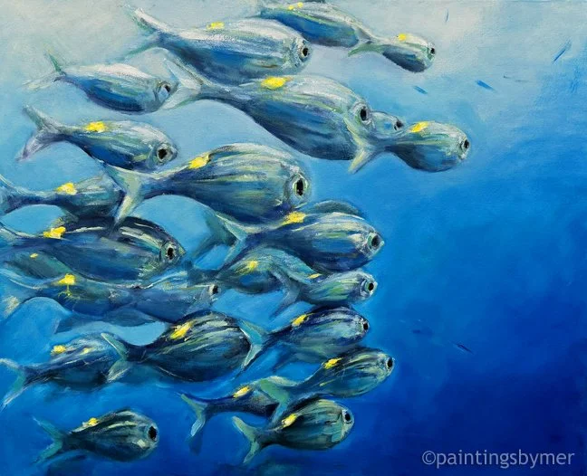 Swimming, Meredith Reynells, Oil, $1100.