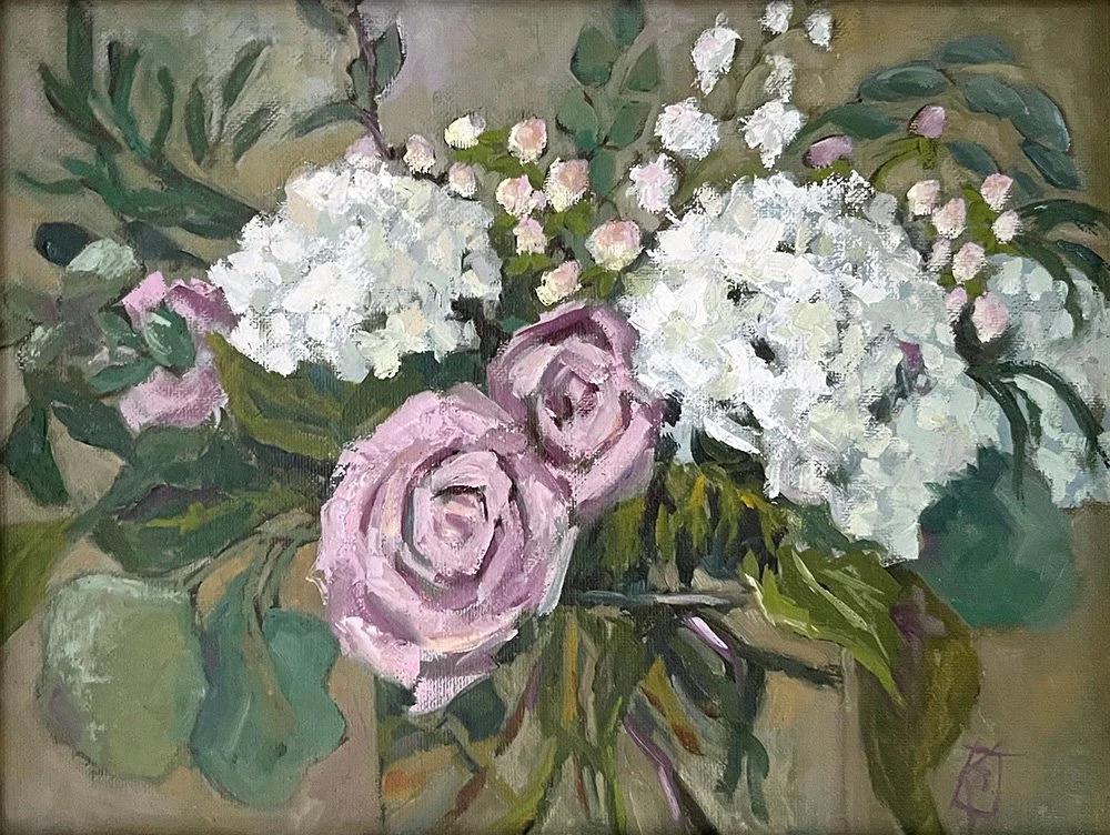 Mary's Flowers, Kathie Jankauskas, Oil, $400.