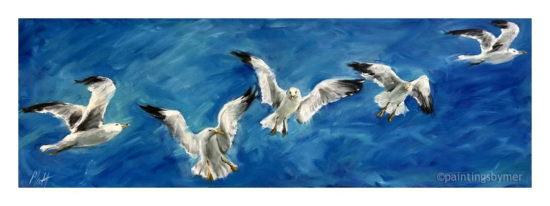 Taking Flight, Meredith Reynells, Oil, $700. (13"x37")