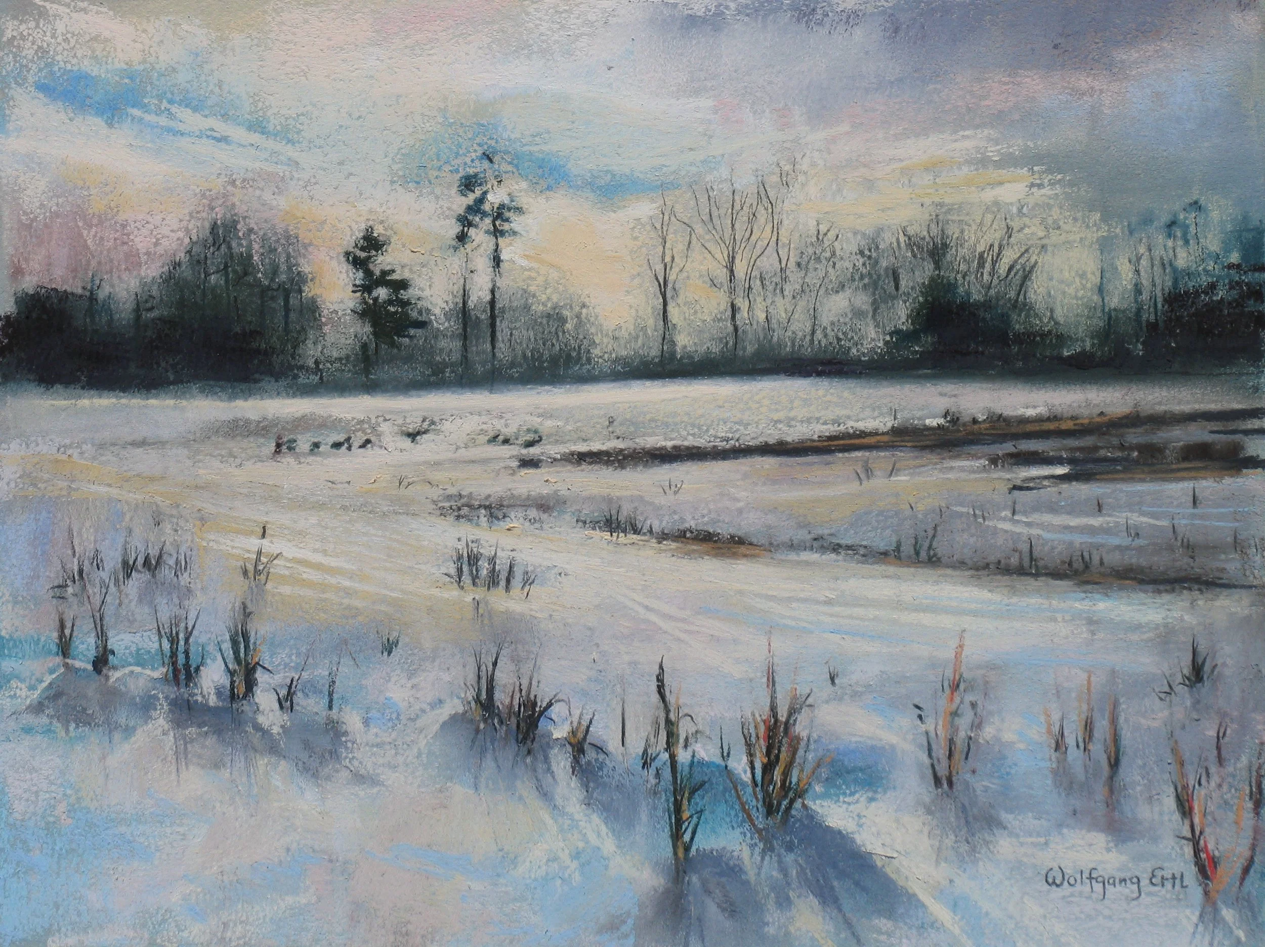 Winter Light 2, Wolfgang Ertl, Pastel, $475.
