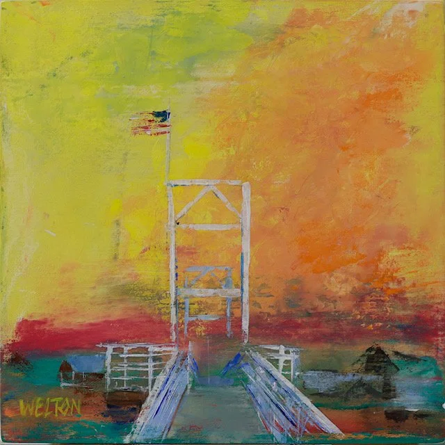 Footbridge #5, Wendy Welton, Oil over Casein, $190.