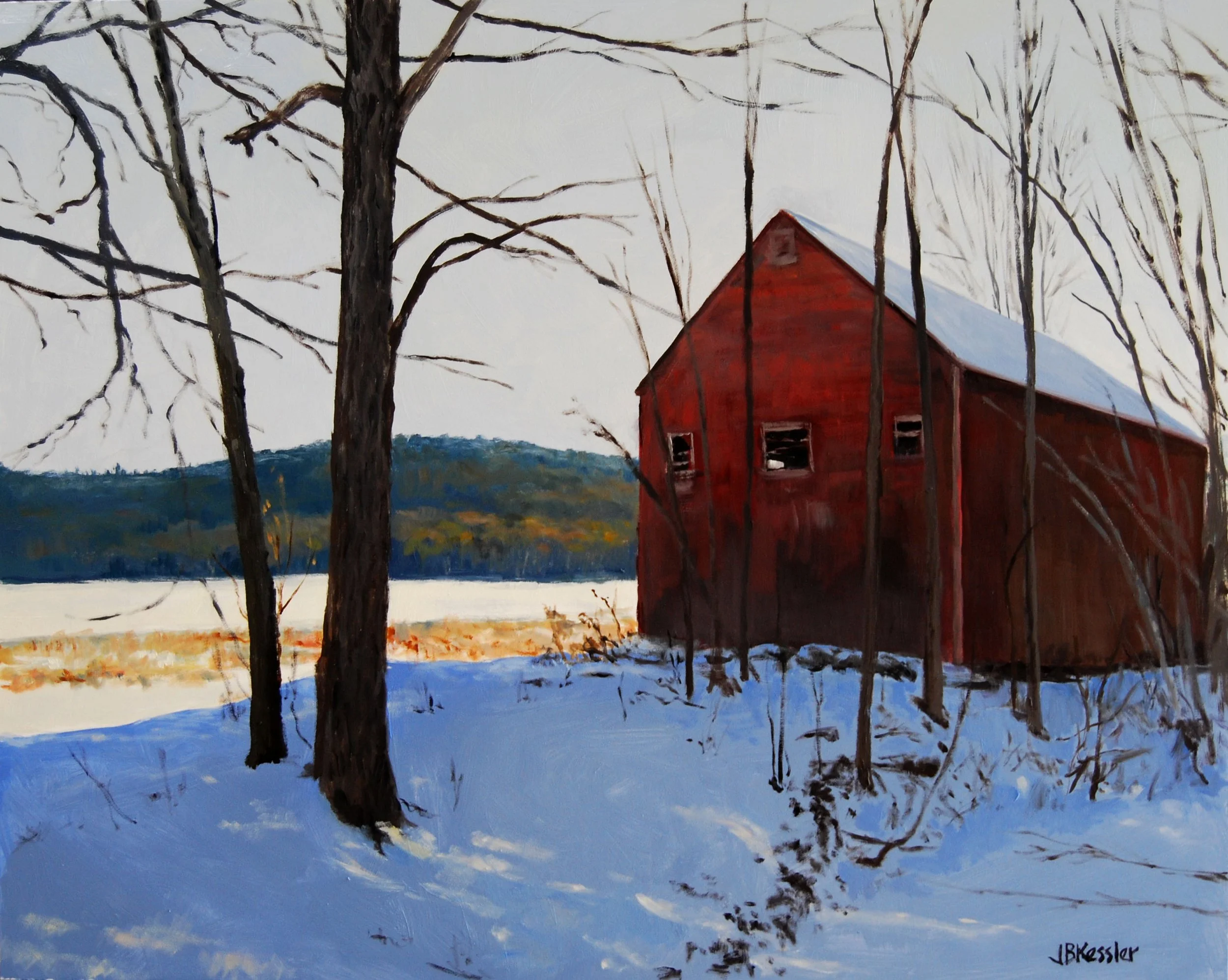 The Shady Side of the Barn, John Kessler, Oil, $1700. 20x24"