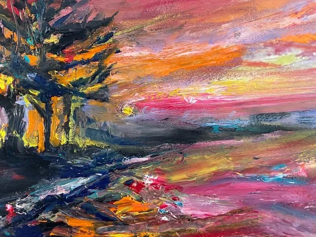 Red Sky, Semra Aytur, Oil, $190.