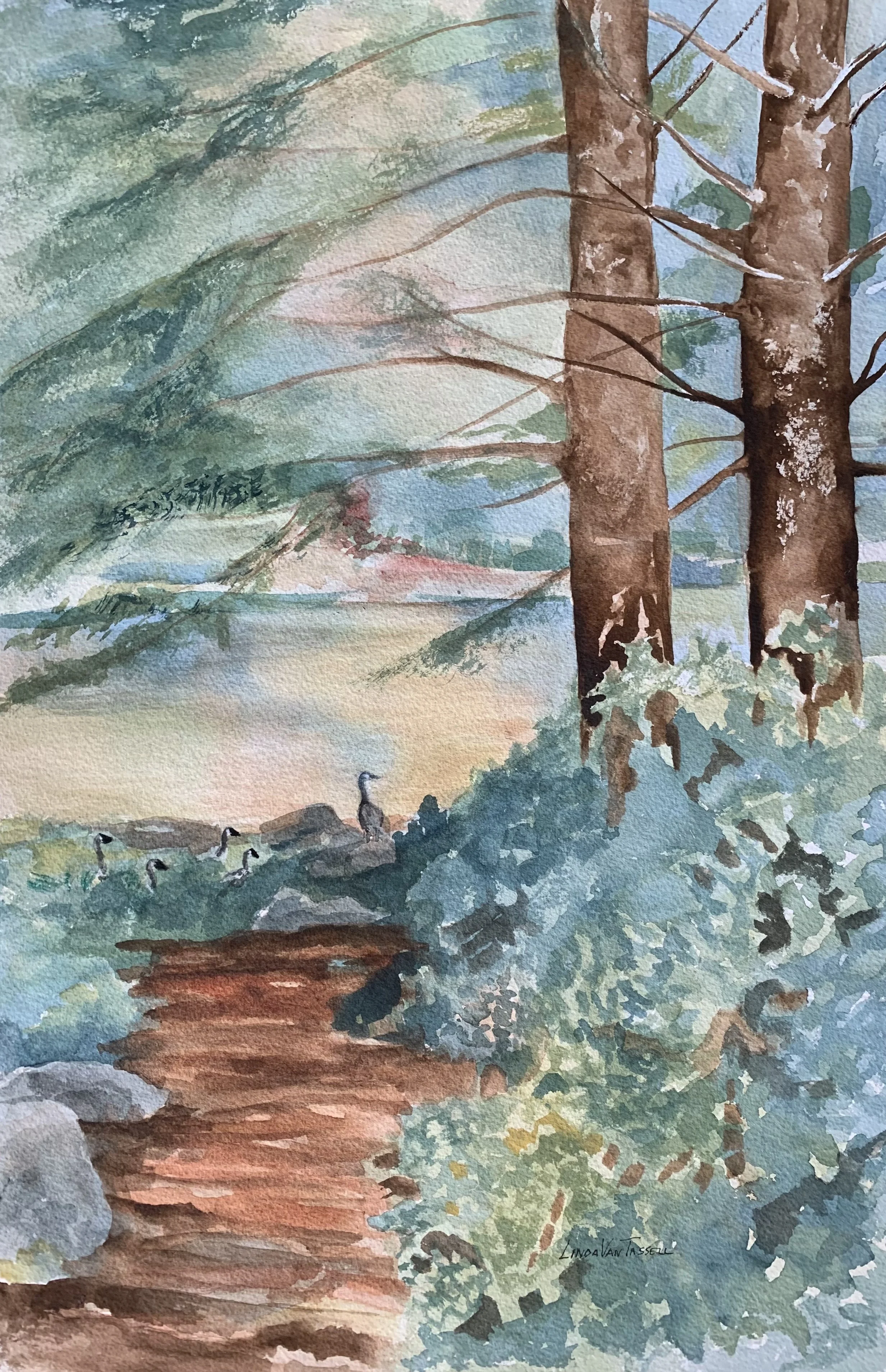 Path To The Pond, Linda Van Tassell, Watercolor, $650.