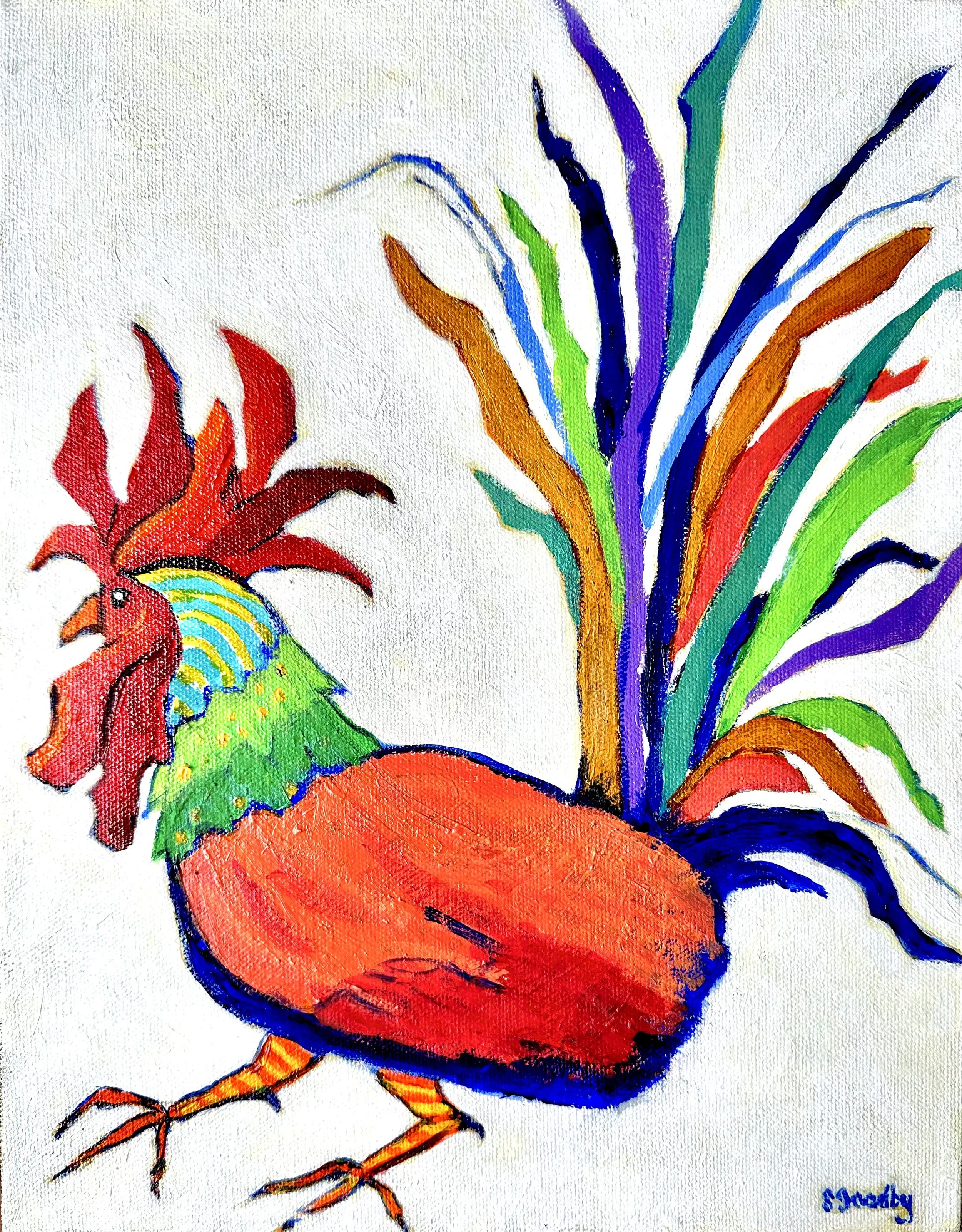 Roland Rooster, Susan Goodby, Acrylic, $200.