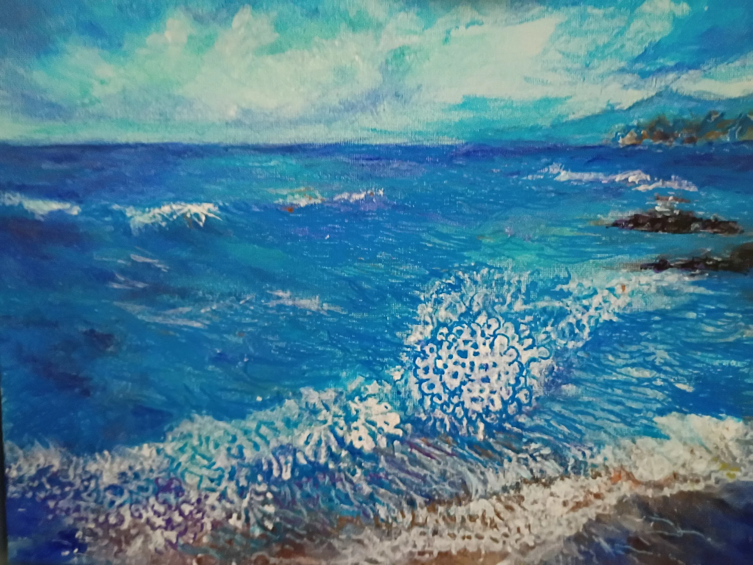 Lacey Waves, Dream Fragment, Sharmian Groulx, $375. (15"x12")