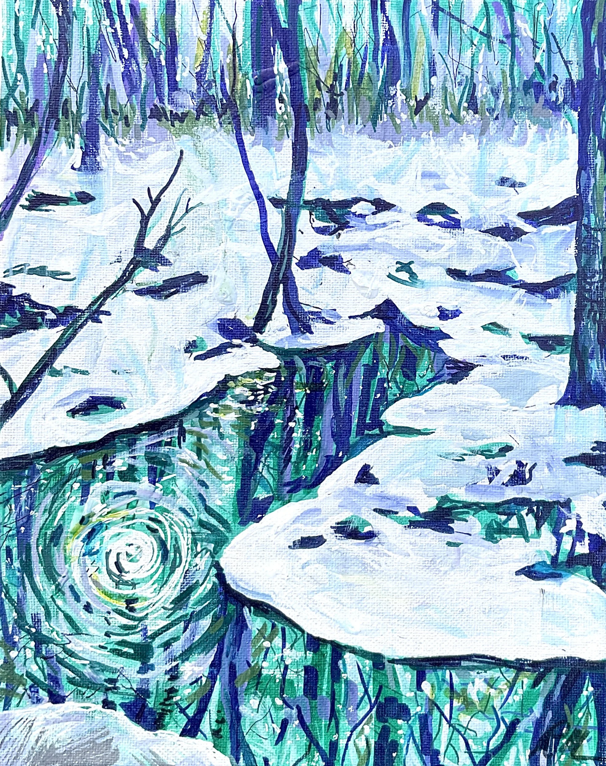 Cool Green, Rhonda Miller, Acrylic, $150.