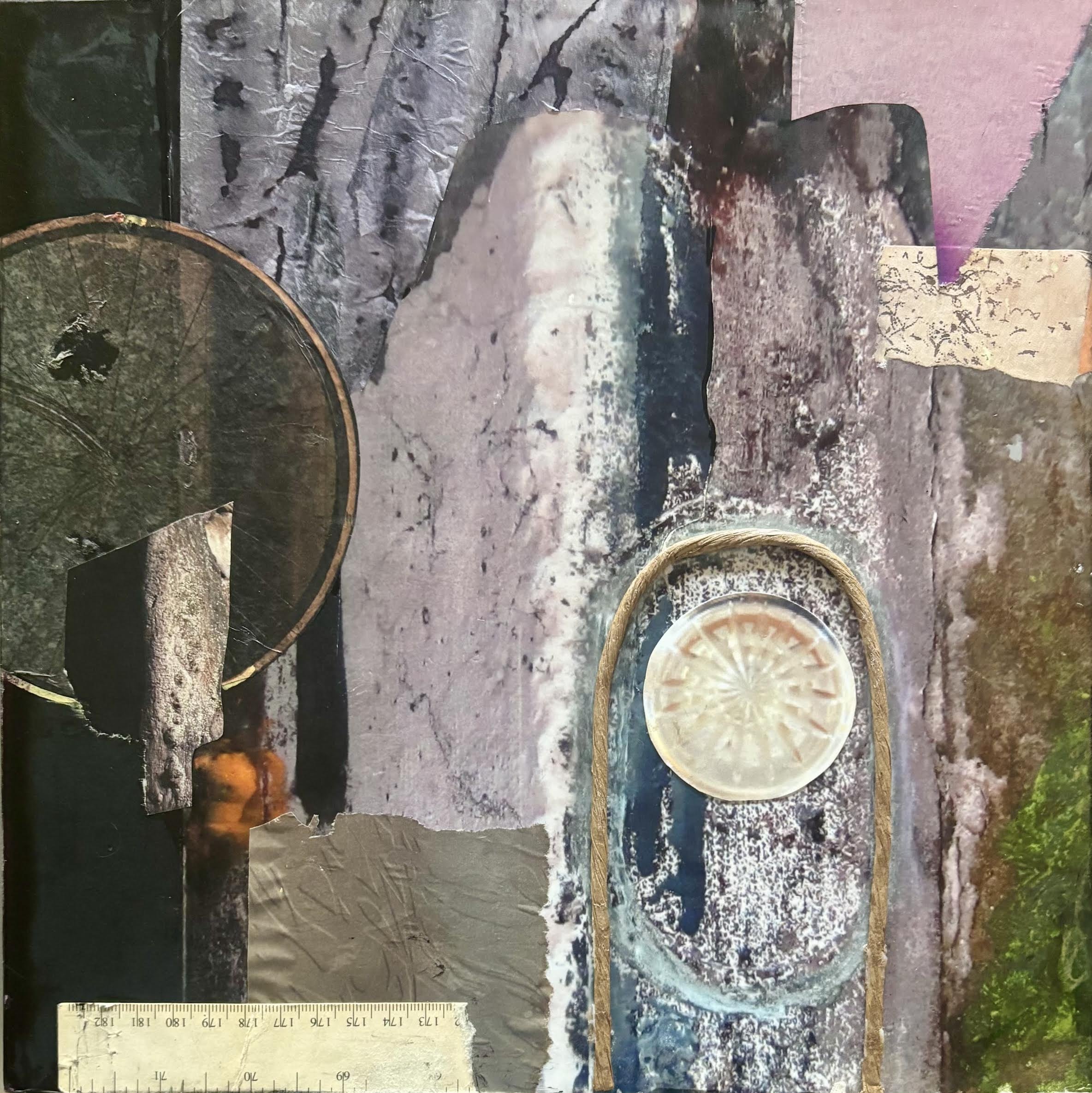 Time Measured, Ilona Kennedy, Mixed Media: Acrylic + Collage, $400. (12"x12.5")