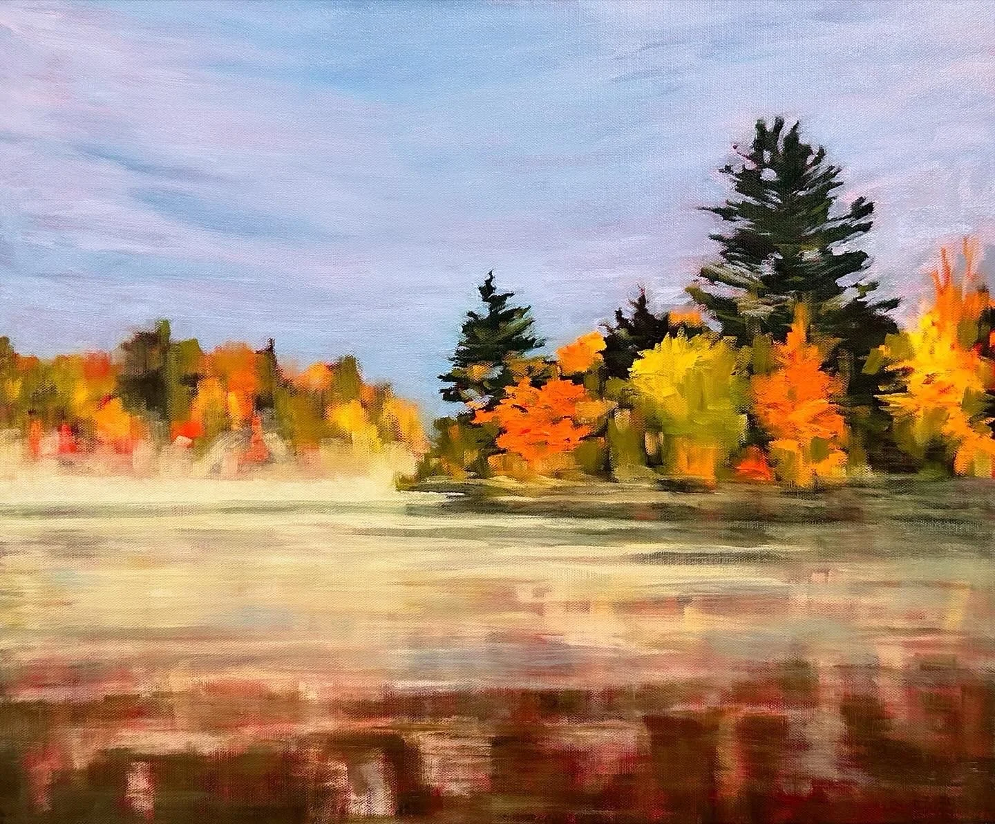 Fog at Peak, Cassandra Hahn, Oil on Canvas, $800. 20x24"
