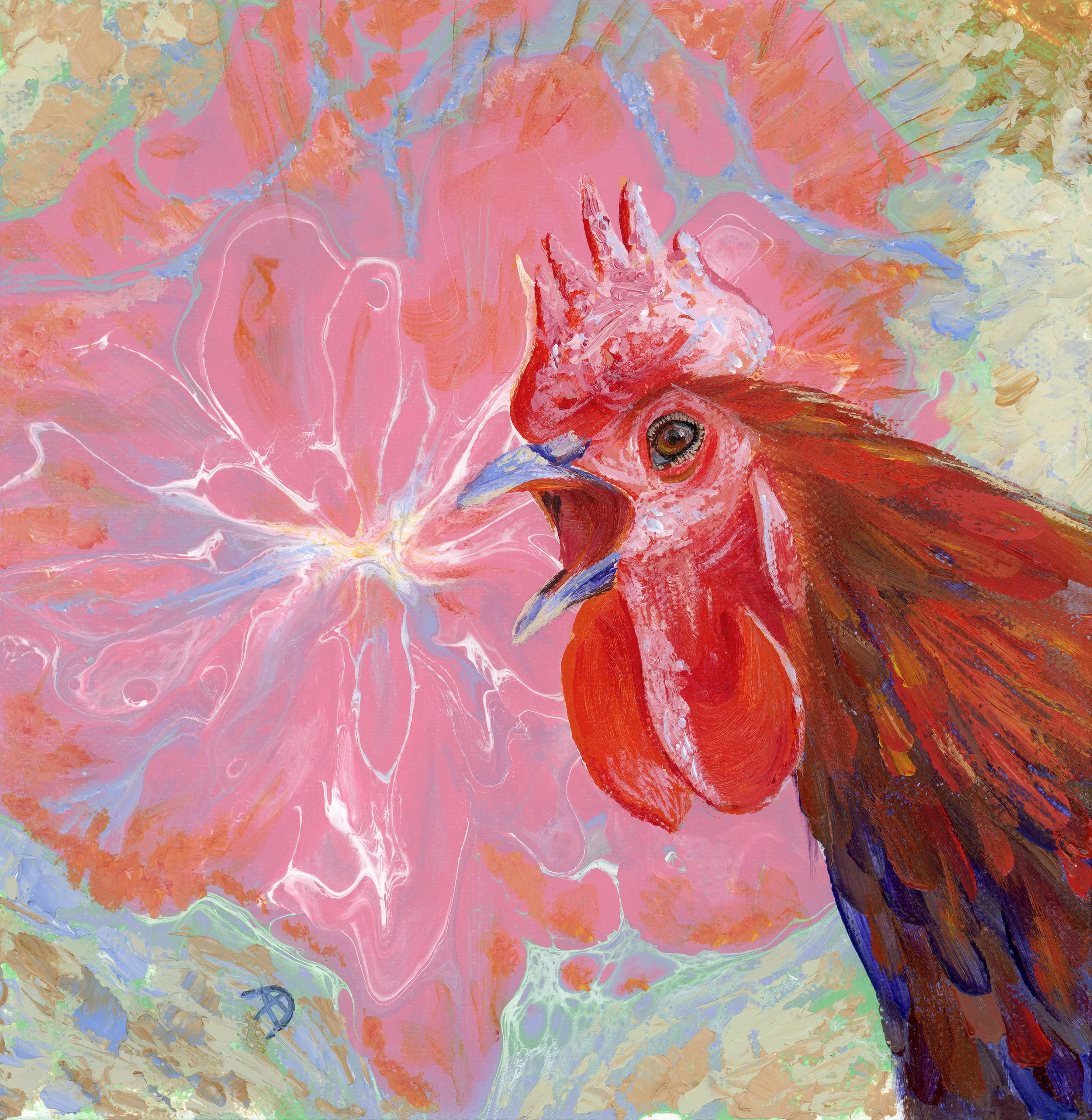 Screech, My Inner Critic No.4, Andreea Dumez, Acrylic On Canvas, $200.