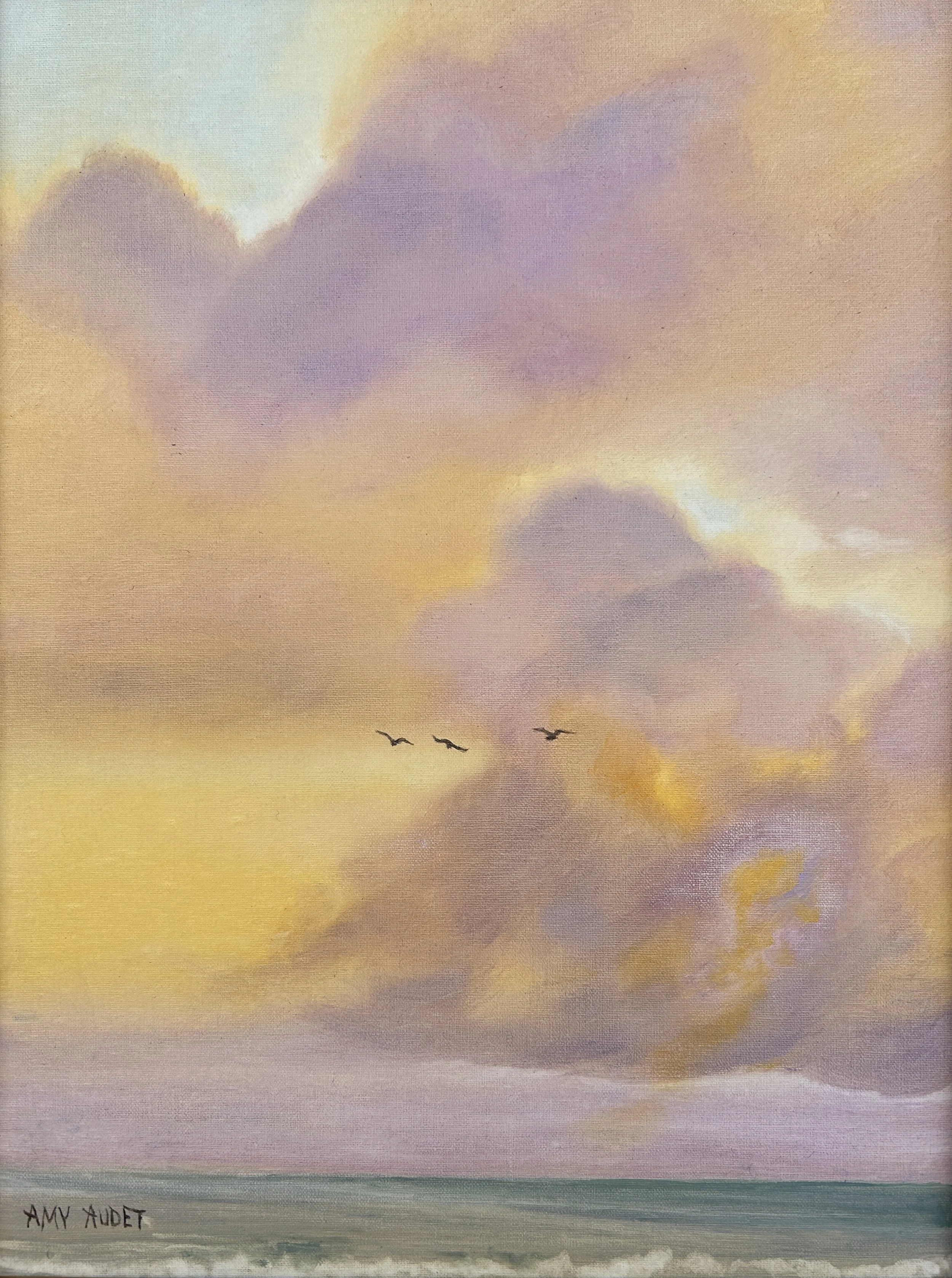 Oh To Have Wings, Amy Audet, Oil on Linen Panel, $400. 17x21"