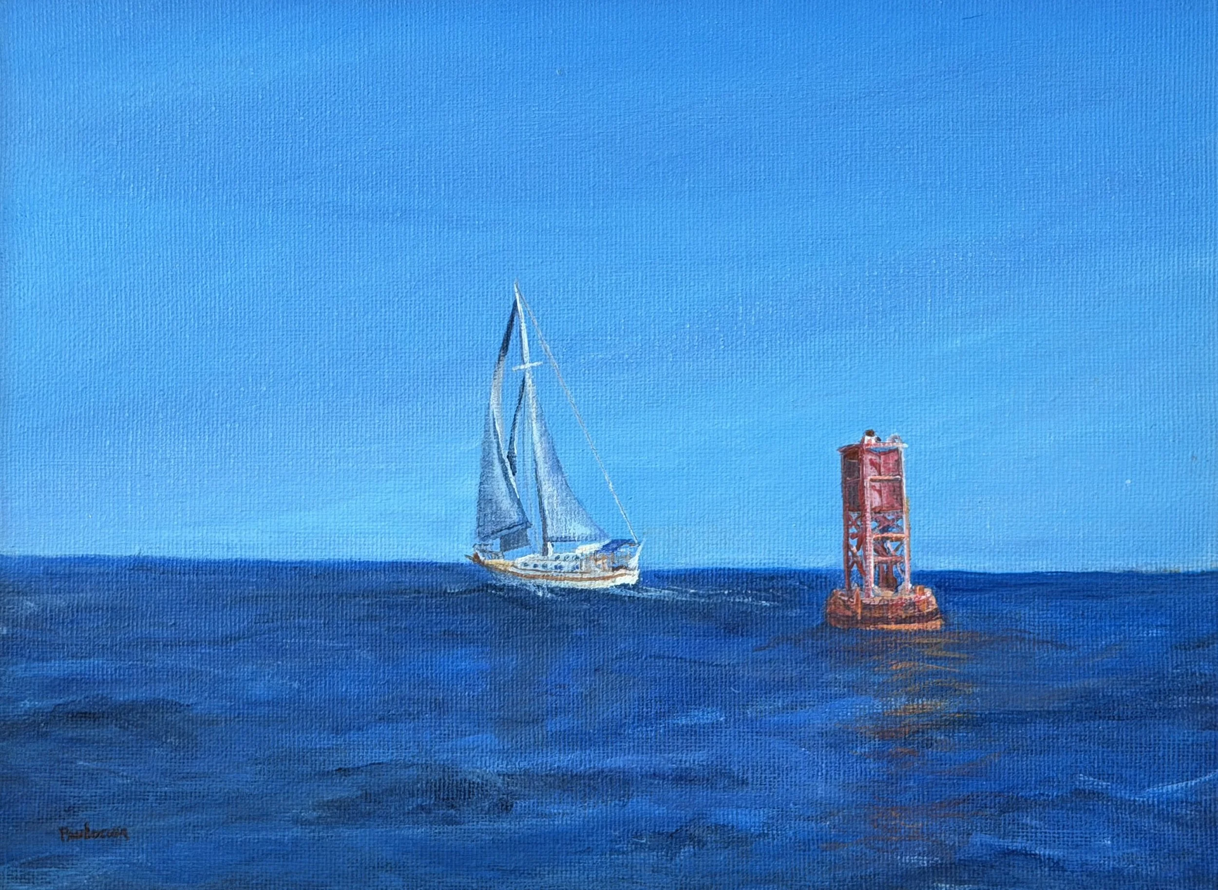 York Harbor Buoy, Paul Locwin, Acrylic, $200.