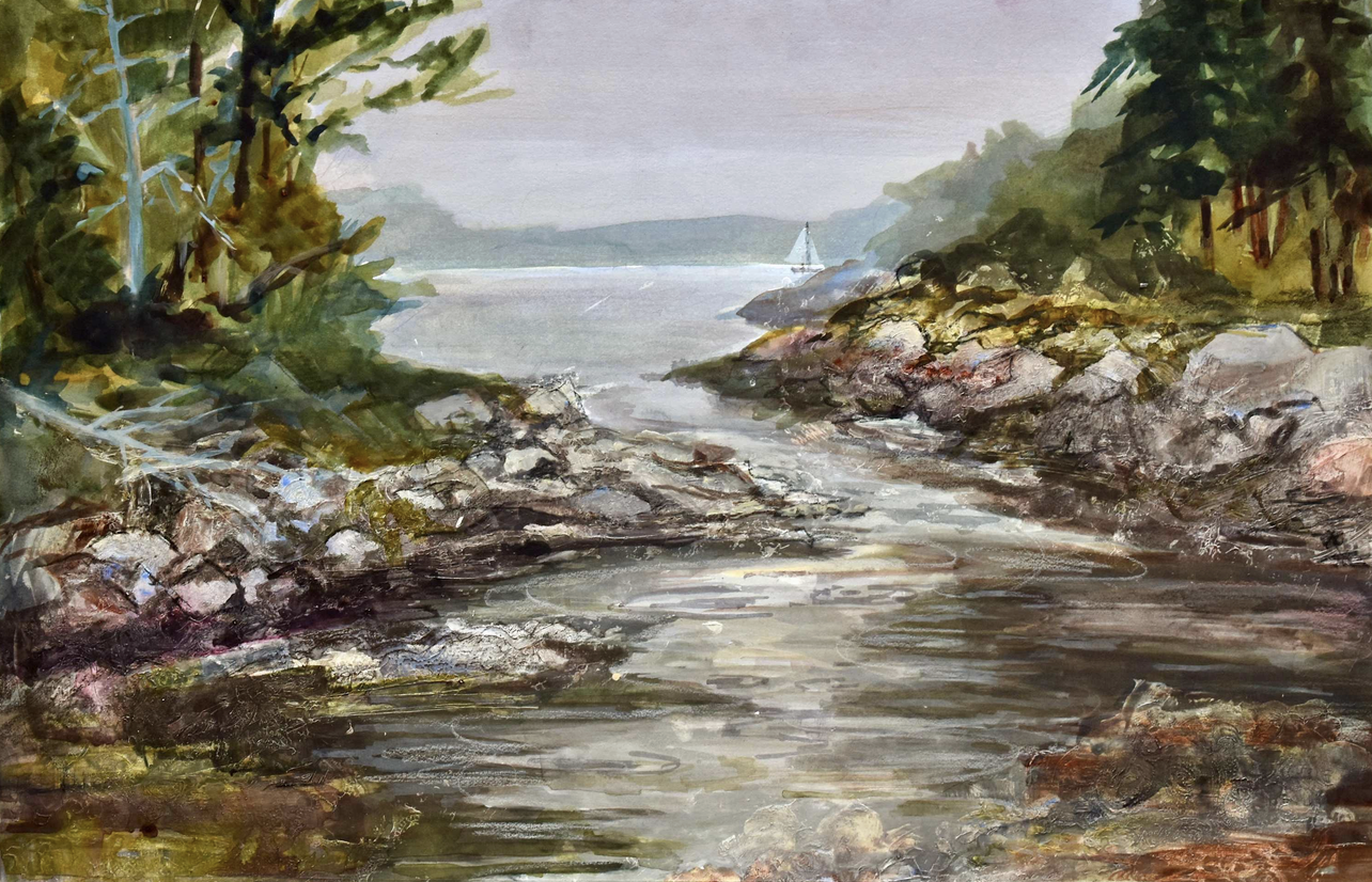 🔴 Sold! Coming Home, Deena S. Ball, Watercolor, $900.