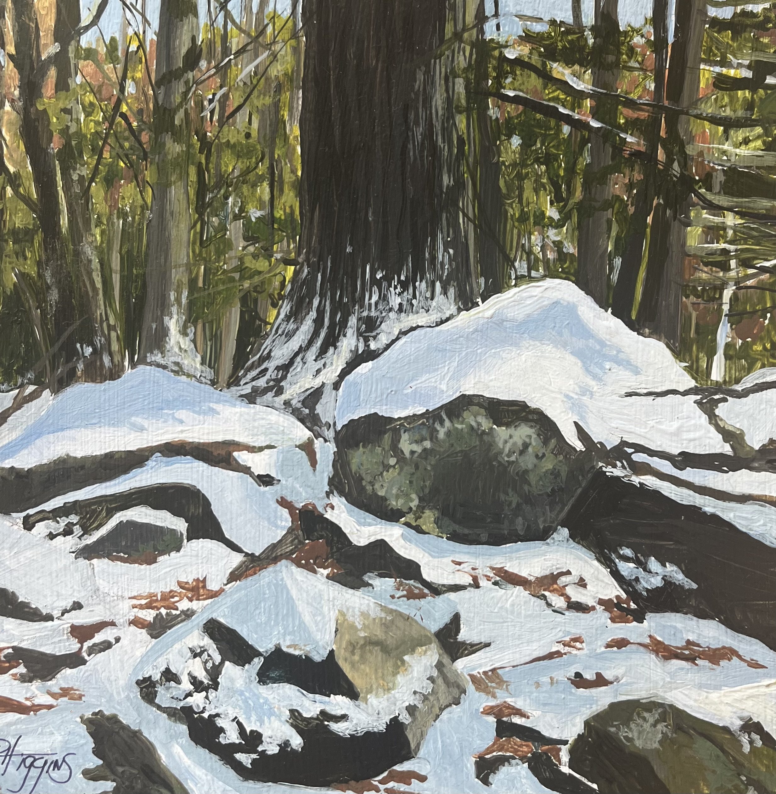 "First Snow" 2025, Patricia Sevigny-Higgins, Acrylic, $150.