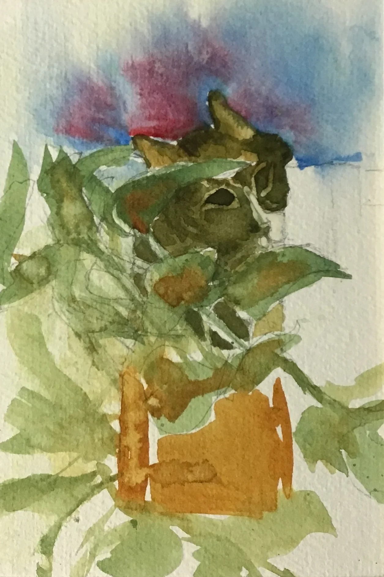 The Nap, Ellen Minnehan, Watercolor, $95.