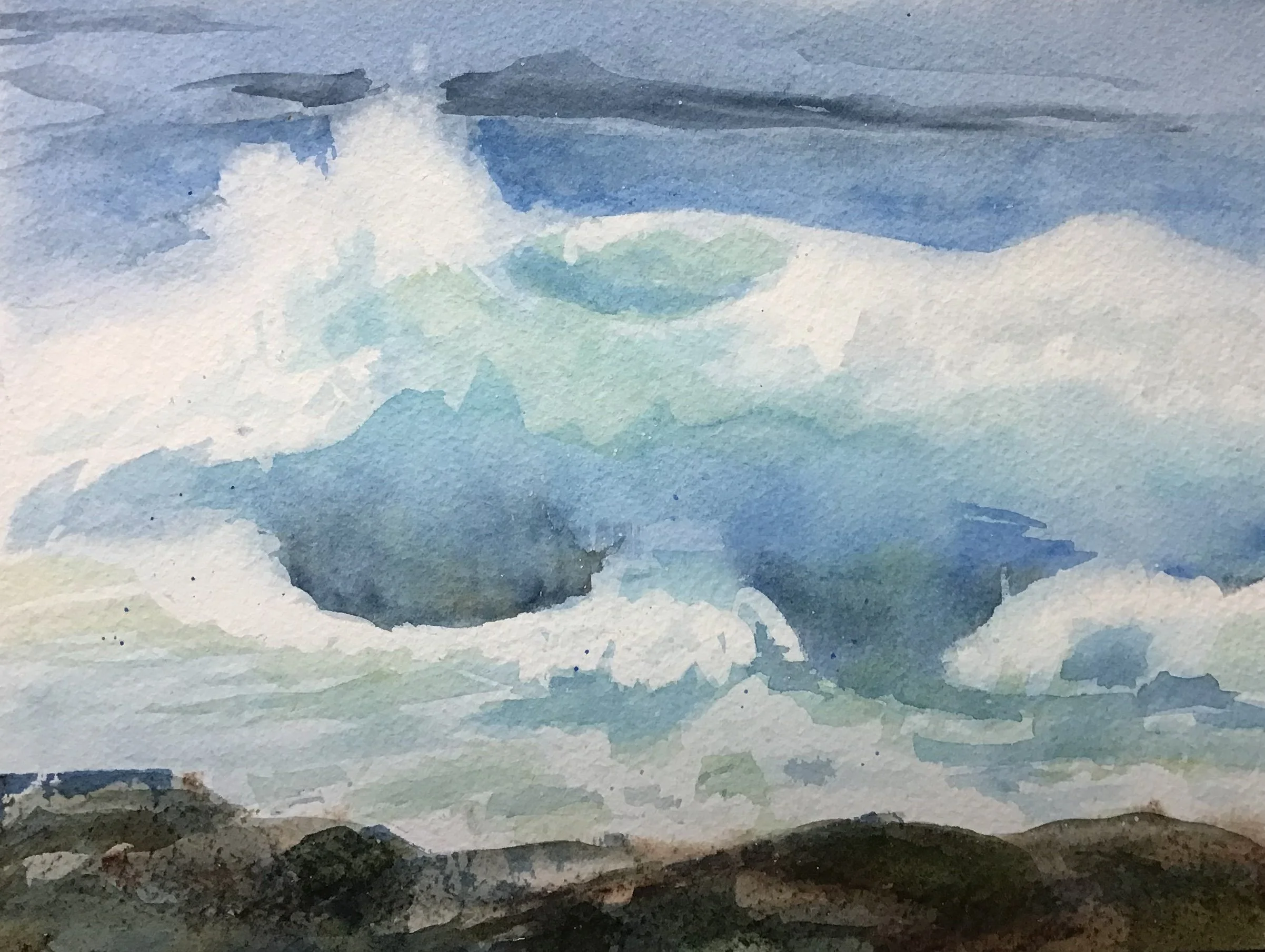 Incoming Waves, Ellen Minnehan, Watercolor, $300.