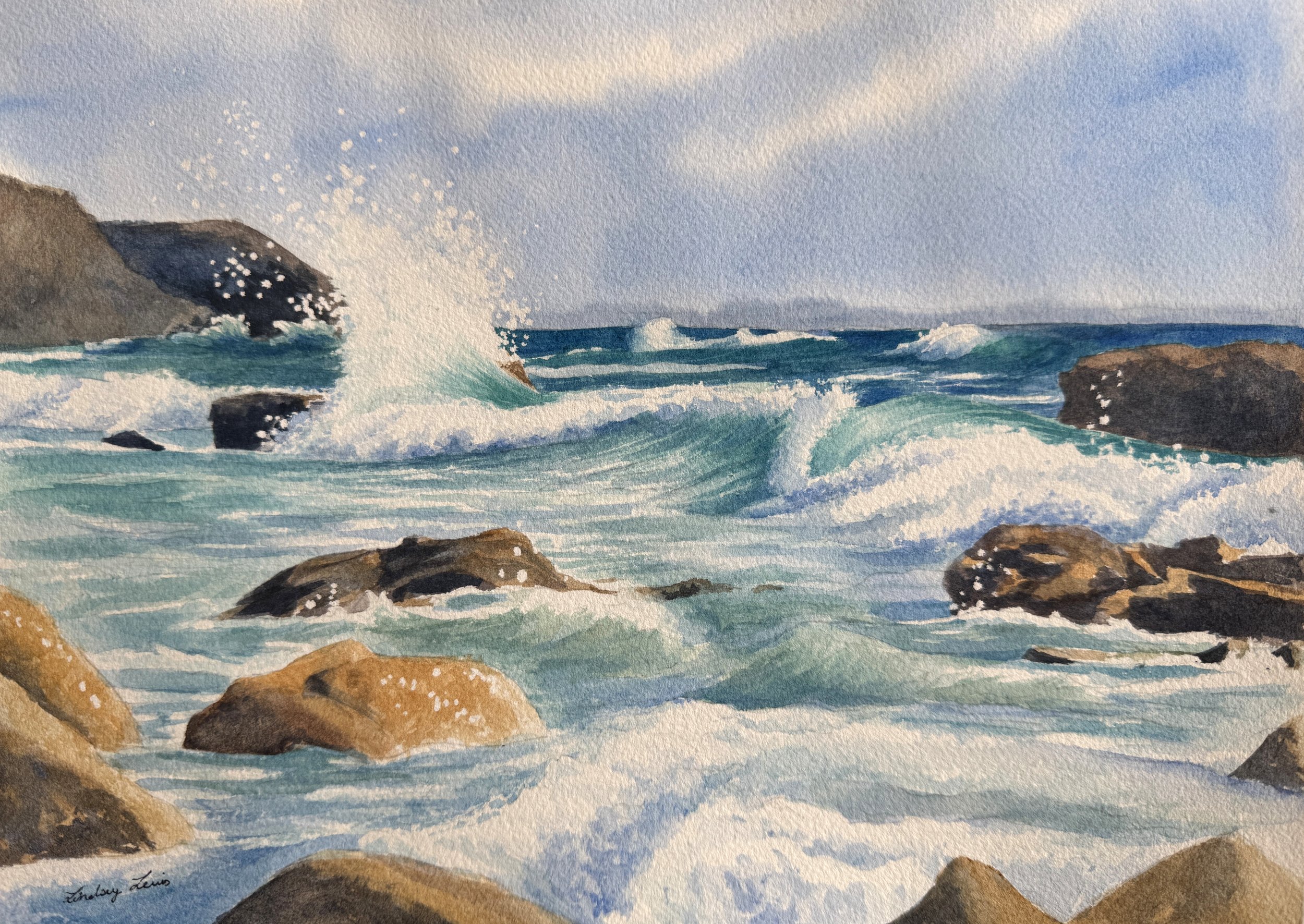 Ocean Spray, Lindsey Lewis, Watercolor, $550.