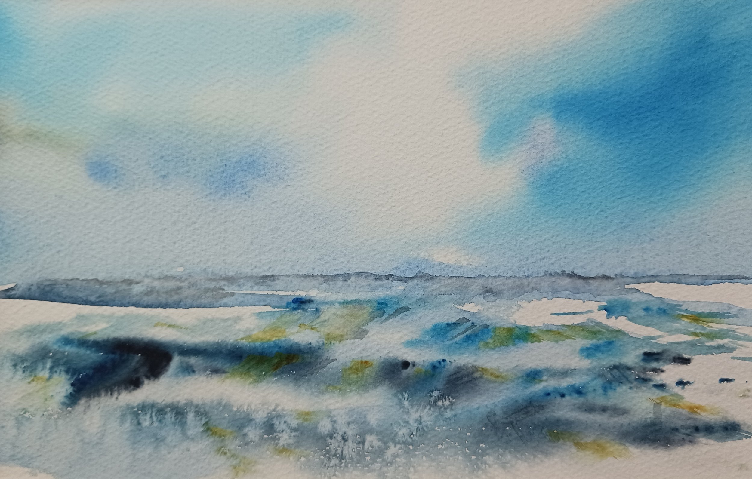 Blue Waves, Ellen Minnehan, Watercolor, $350. (13"x16")