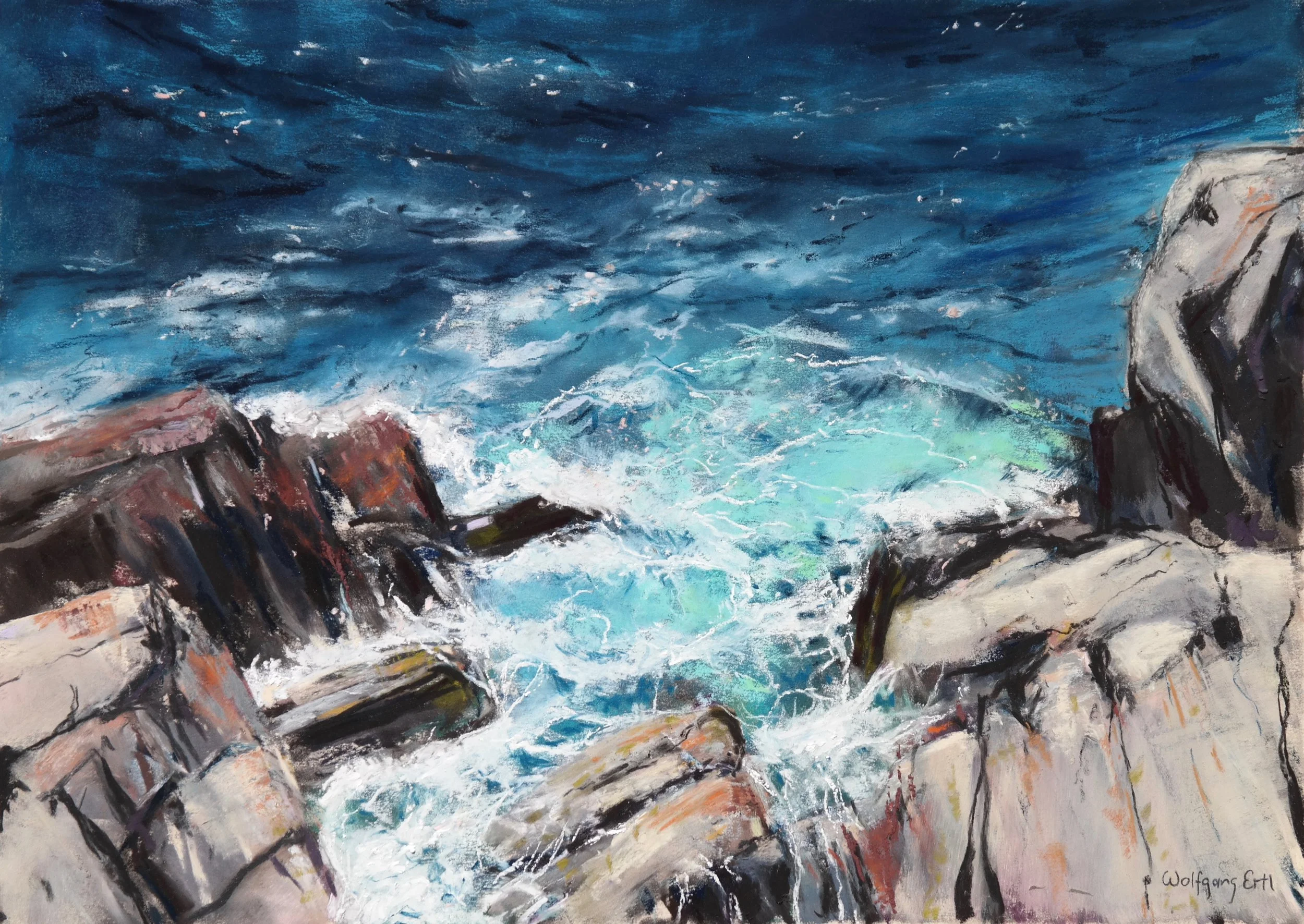 Looking Down 23, Wolfgang Ertl, Pastel, $600.