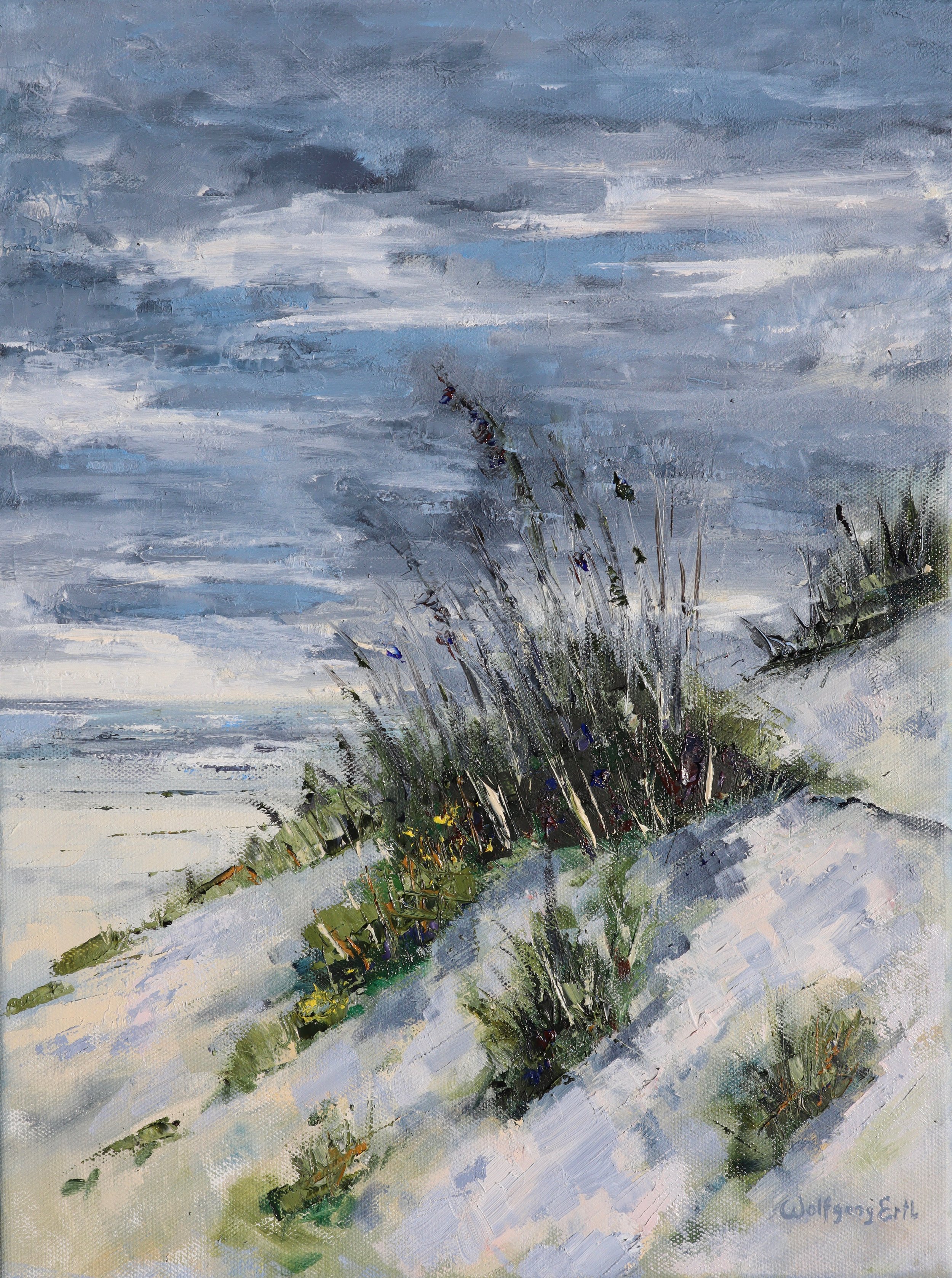 Stormy Day, Wolfgang Ertl, Oil on Canvas, $600. (17"x13")