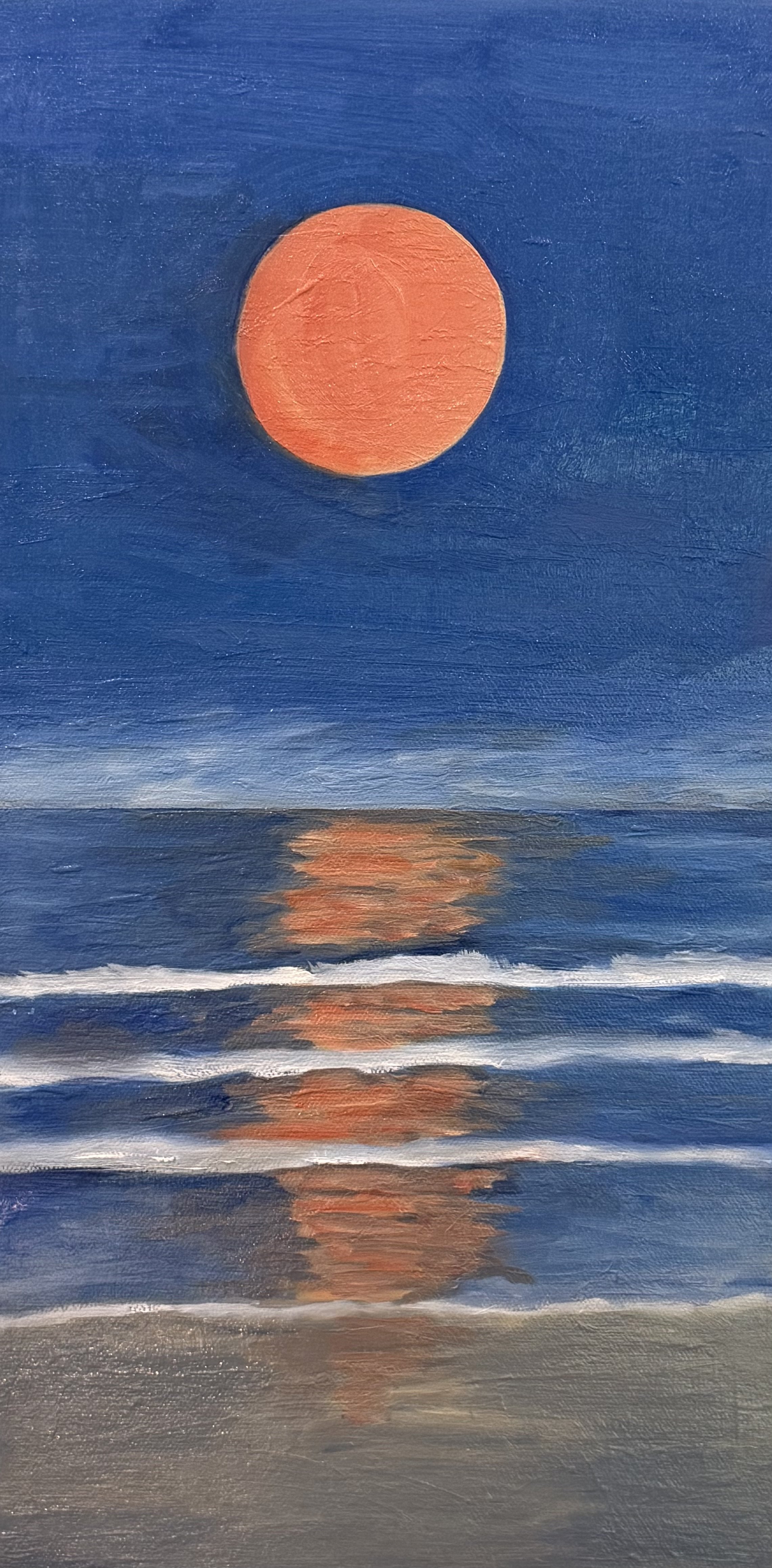 Strawberry Moon, Laurel Ziehl, Oil, $400. (10"x20")