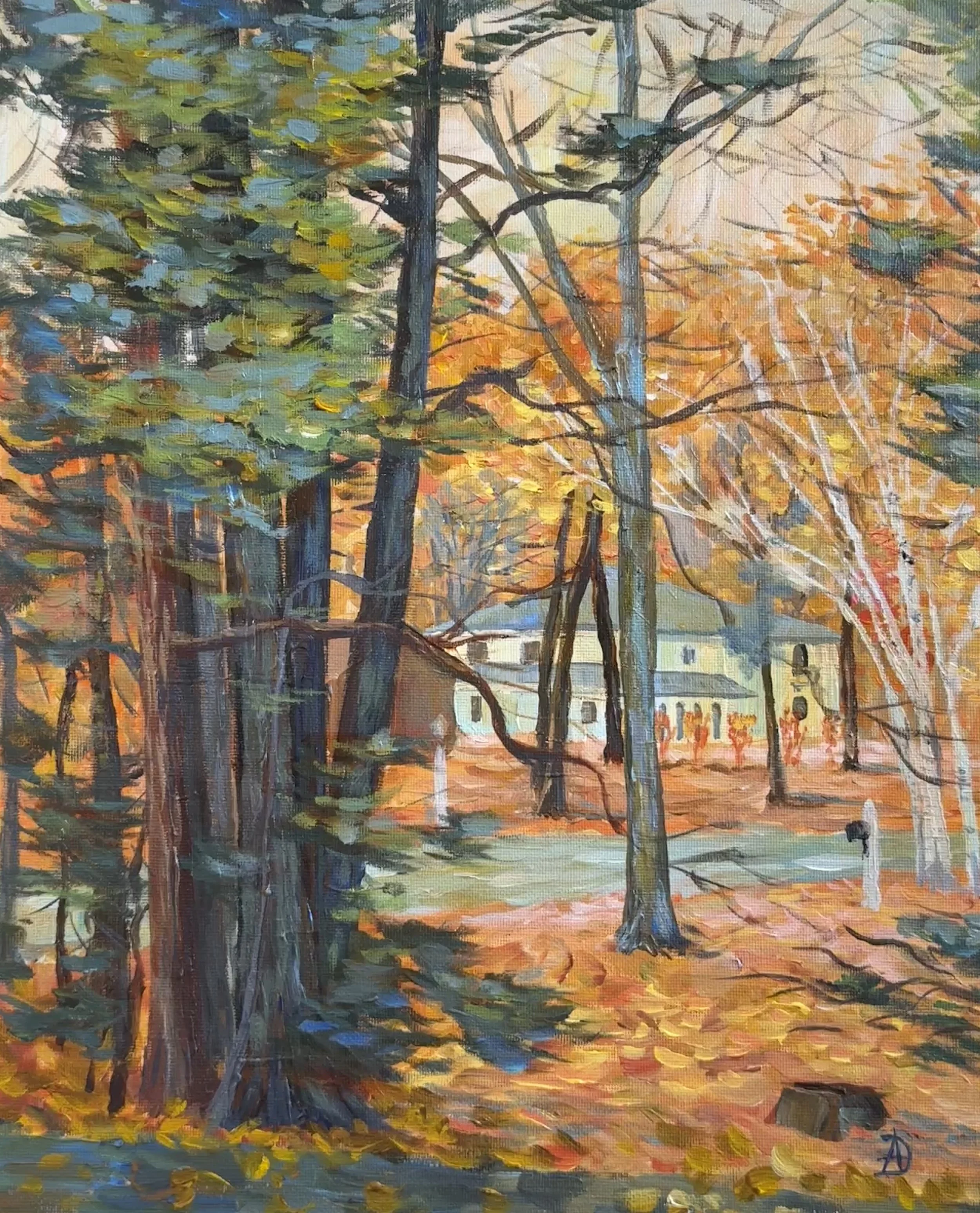 Autumn in the Woodlands, Andreea Dumez, Acrylic on Canvas Panel, $580. 20.5x17"