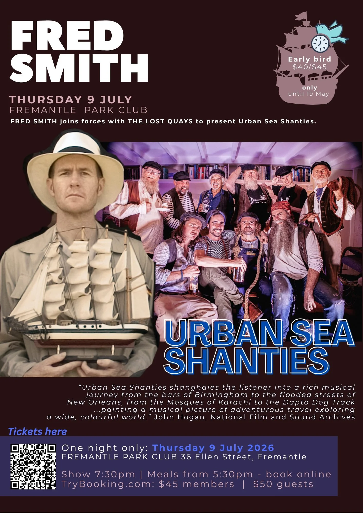 Urban Sea Shanties - Fred Smith & The Lost Quays @  Fremantle Workers Club