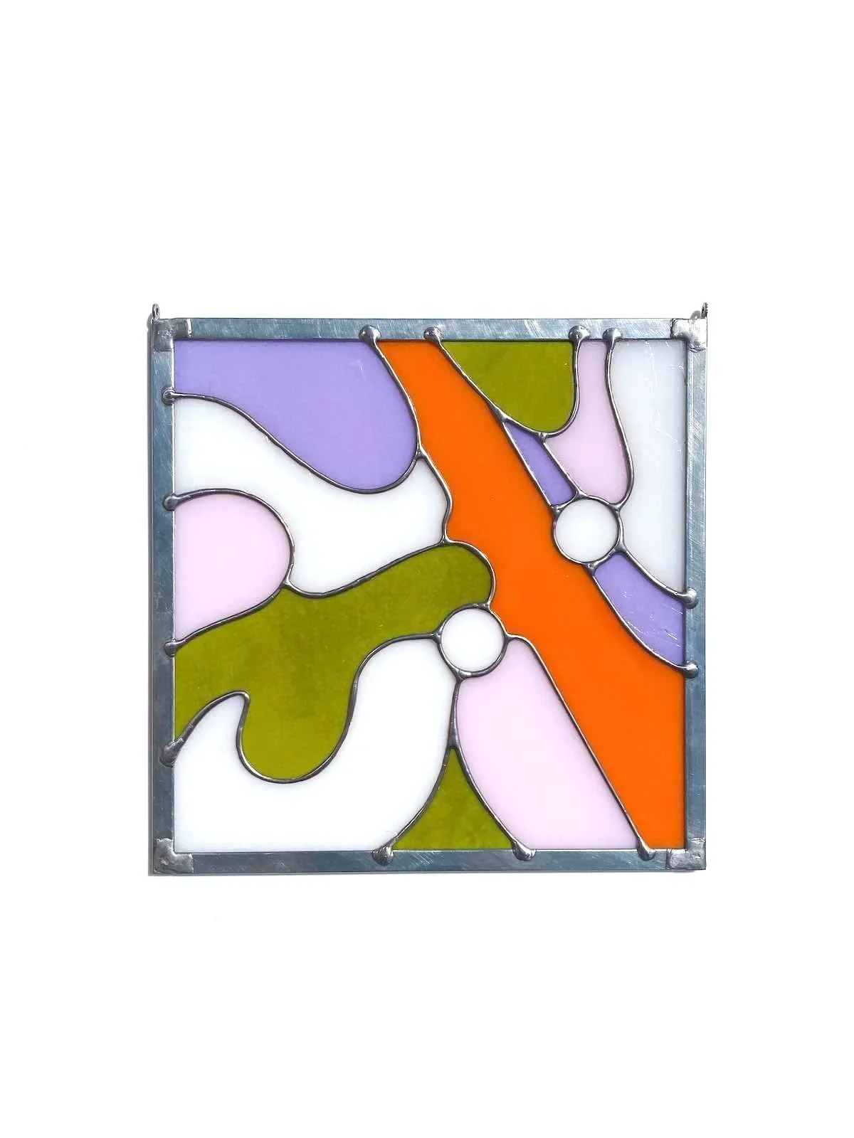The Abstract Square Stained Glass Panel