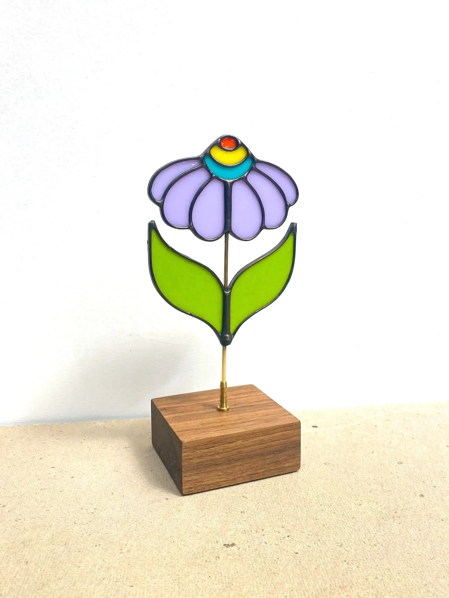 Tabletop Stained Glass Coneflower