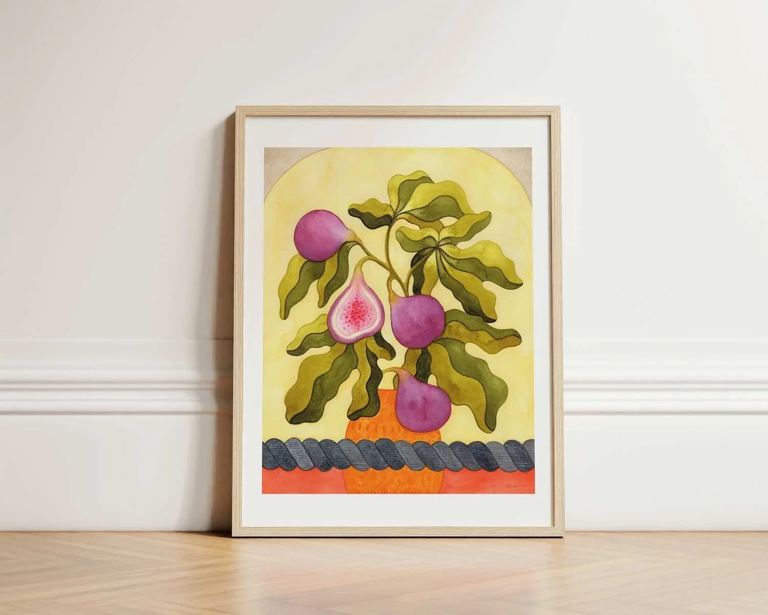 The Fig Branch Watercolor Painting