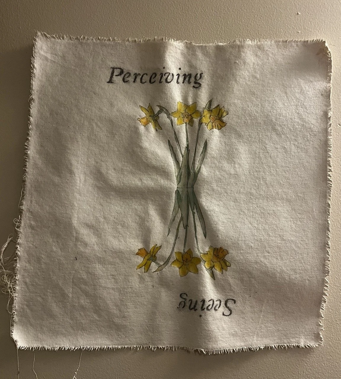 Seeing / Perceiving, 2025, mylar and pencils, on canvas, 