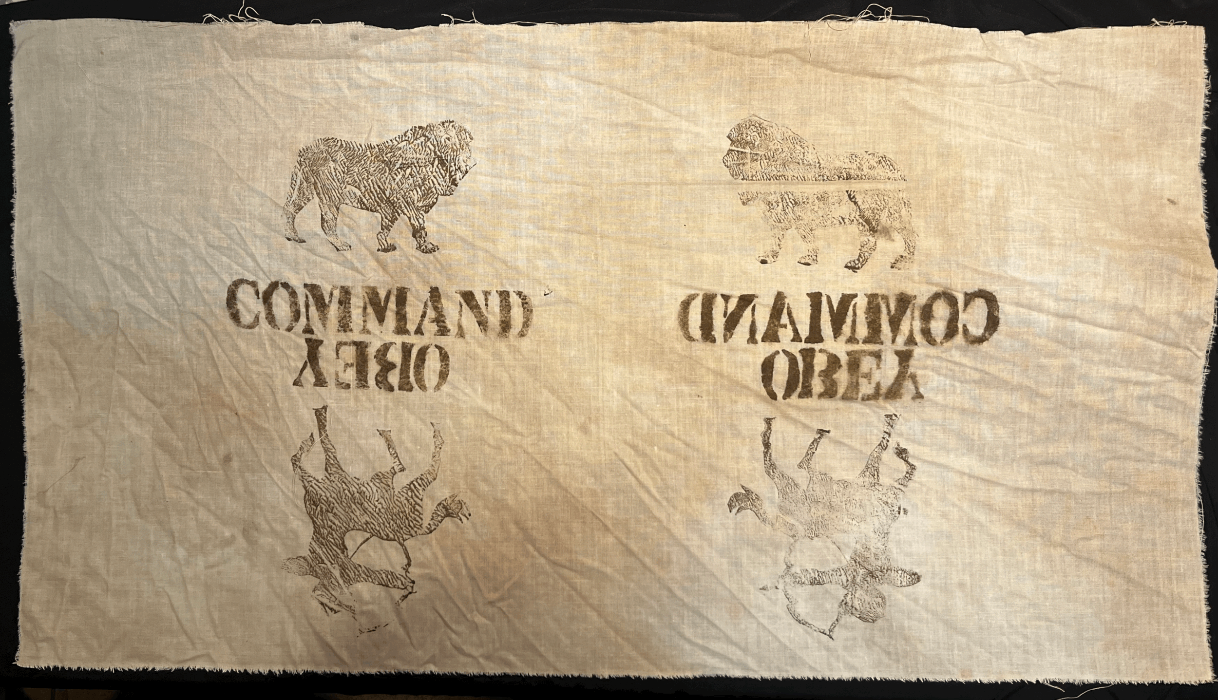 Command/Obey, dye on cotton (Raz)
