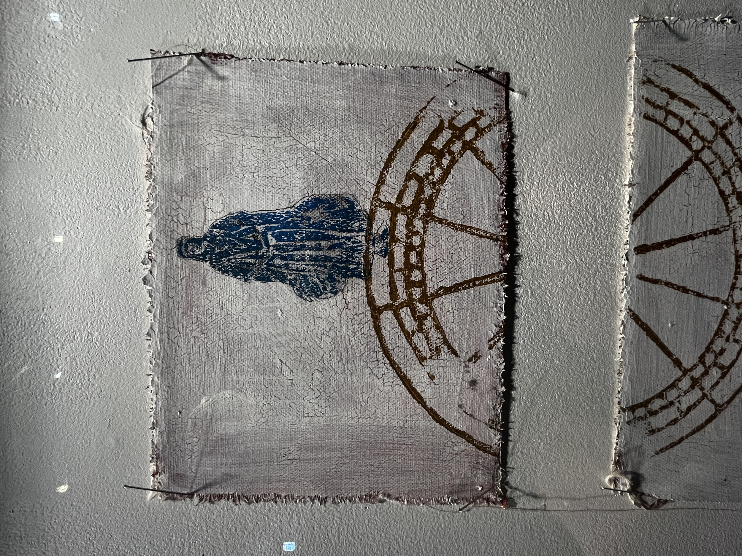 A Lady on the Wheel, detail, 2026, acrylic on canvas 