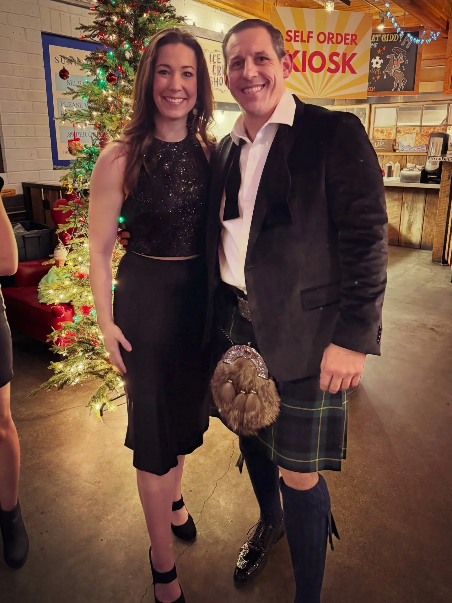 @rick.james00 pulled out with kilt for the @ballardcrossfit Christmas party and I somewhat survived the night in heels.