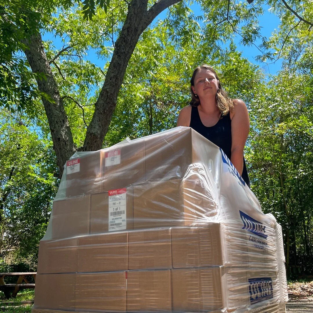 Ordering our first pallet felt like SUCH a big step for the business and so it's weird to think how we totally went through that pallet by the end of last week... NEXT pallet arrives on Friday, which means bottling will have to take place last minute
