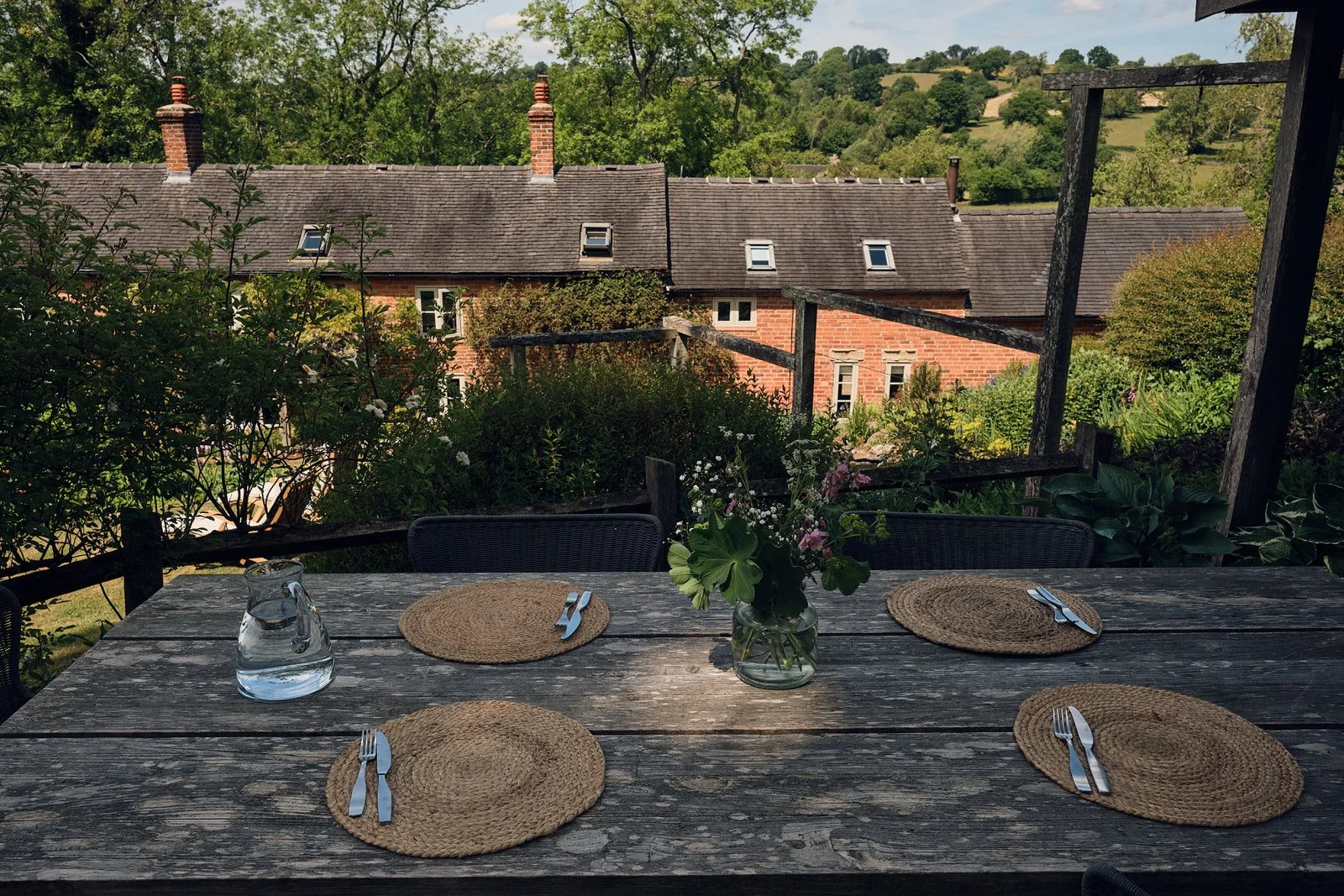 Stopping for lunch in the garden
