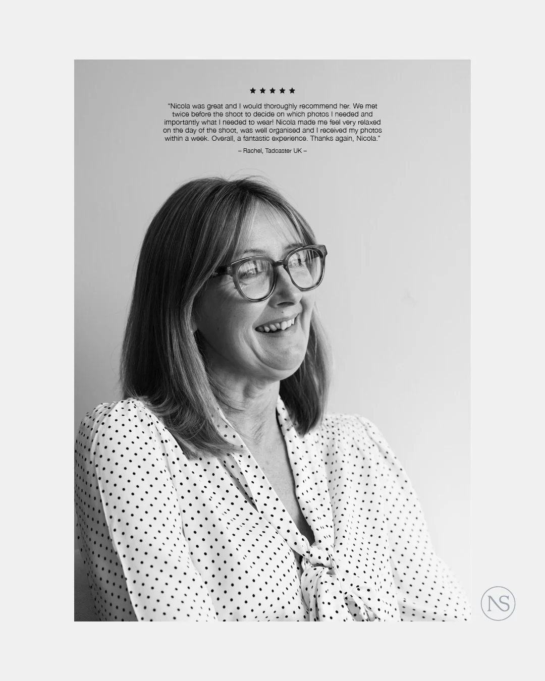 Working with some lovely, lovely brand photography clients at the moment making images to help them show up in the world. Thanks so much to Rachel for this lovely review: 

&lsquo;Nicola was great and I would thoroughly recommend her. We met twice be