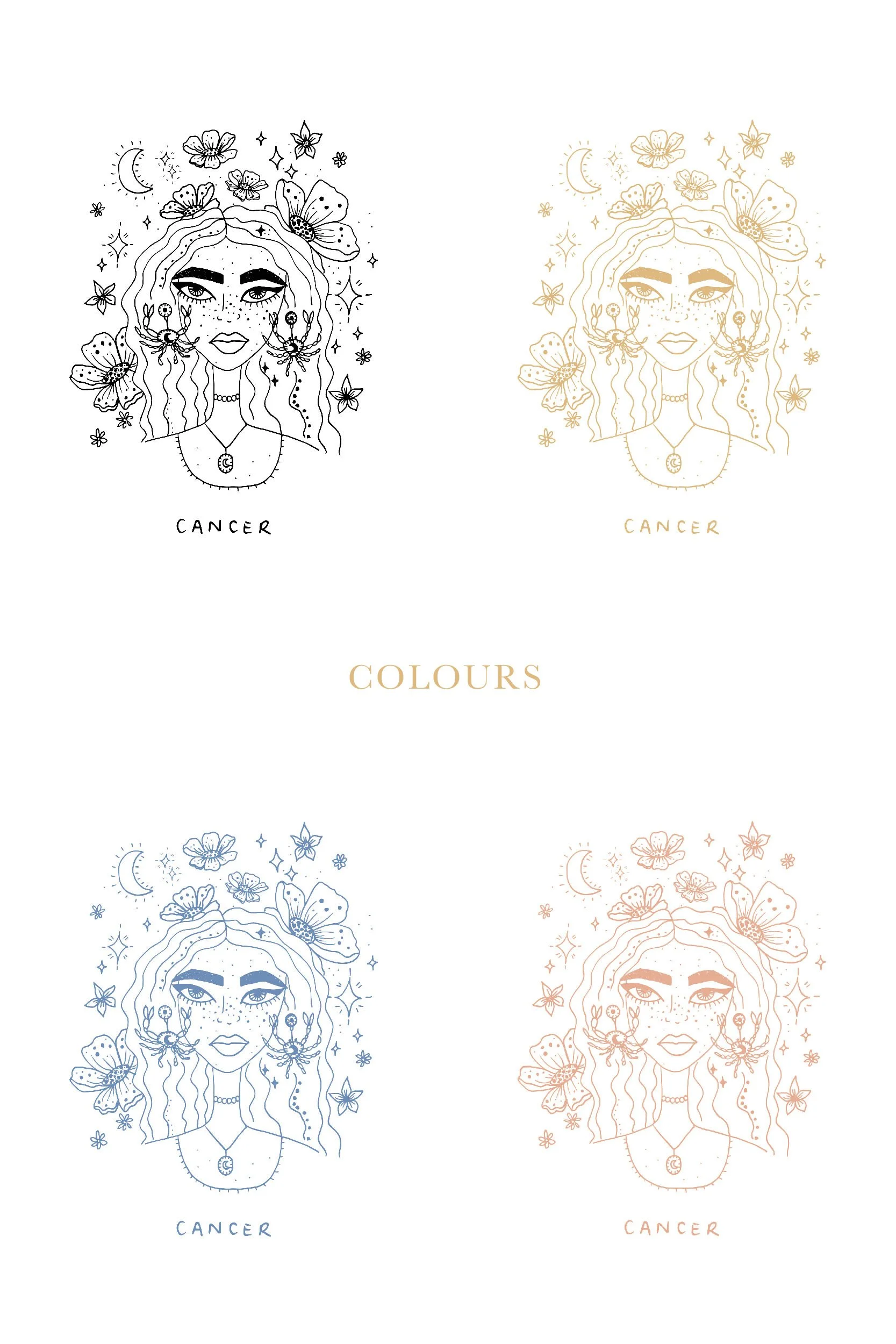 Cancer Star Sign Print — Jess Walker - Australian Surface Pattern ...