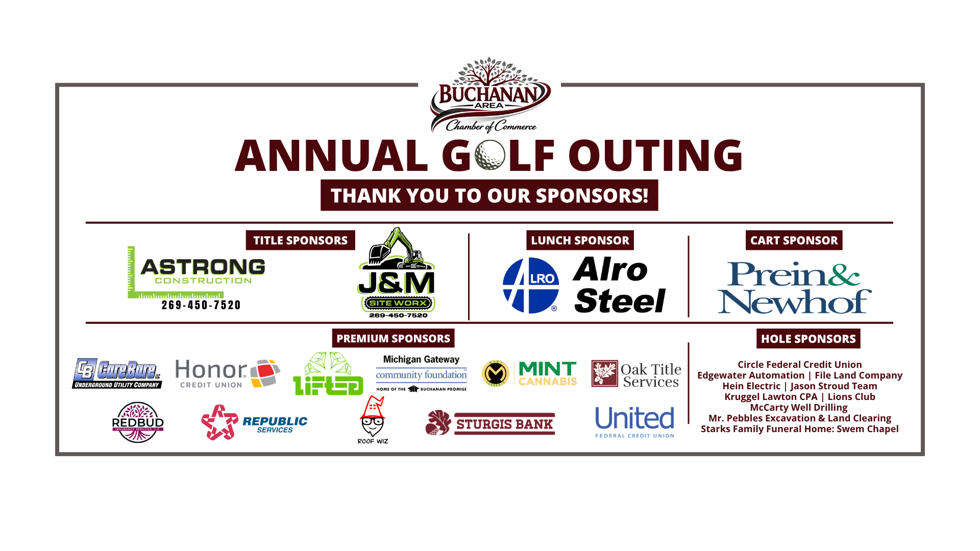 2026 Buchanan Area Chamber Annual Golf Outing 