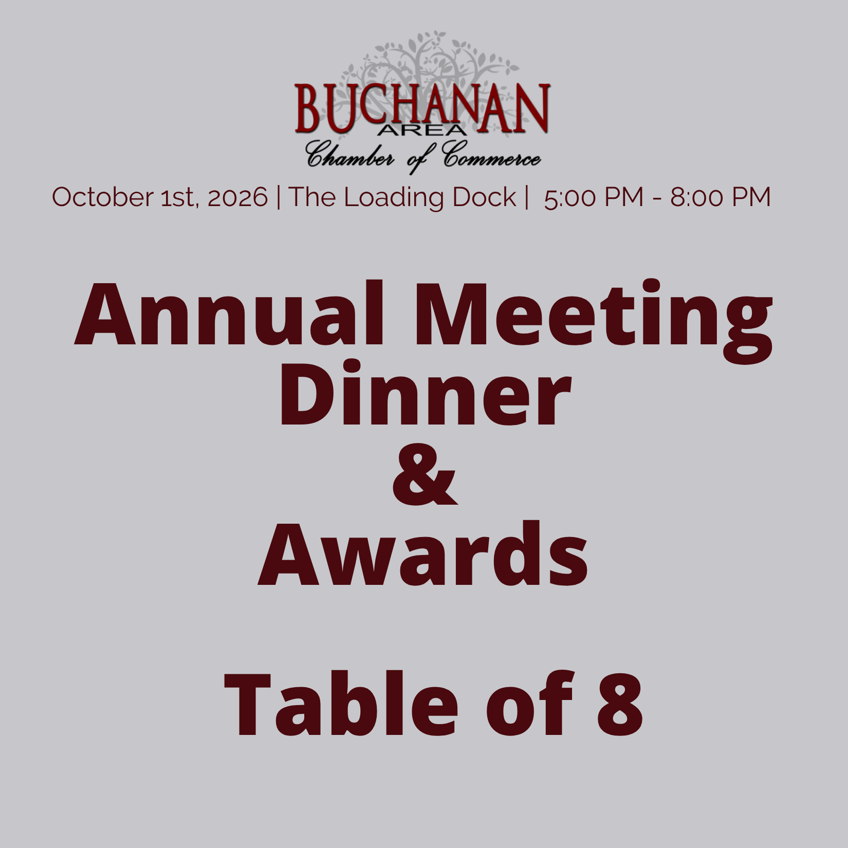 Buchanan Annual Meeting Ticket (Table of 8)