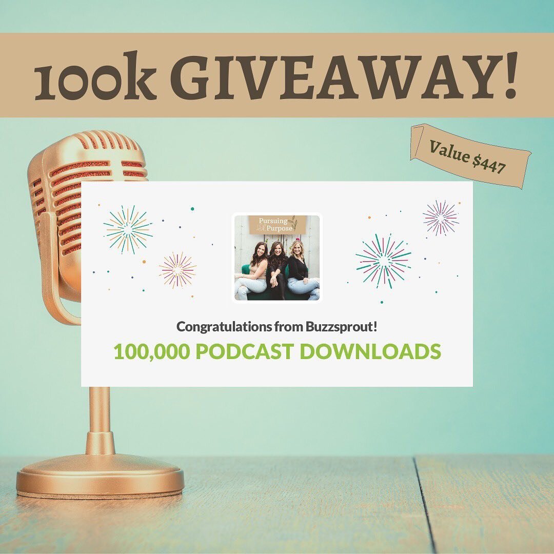 GIVEAWAY! 🎉🎉

We're celebrating 100k downloads of Pursuing HER Purpose with a giveaway! 

We love serving this community of entrepreneurs, side hustlers, and people that are dreaming of doing something of their own. We've laughed, cried, shared suc