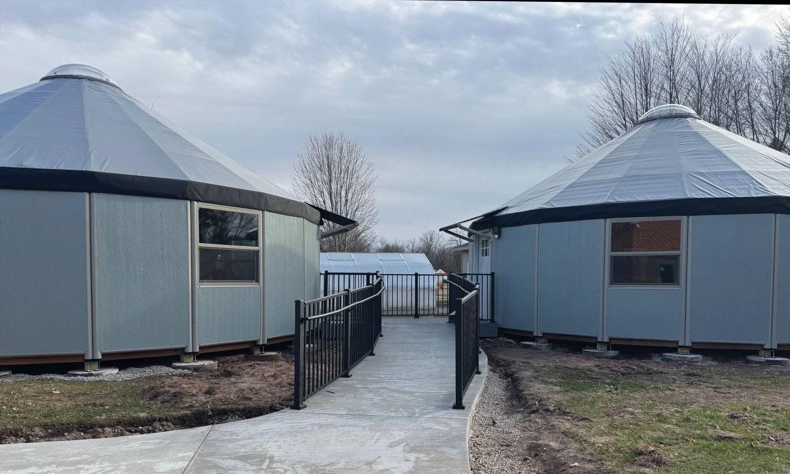 The yurt classrooms.
